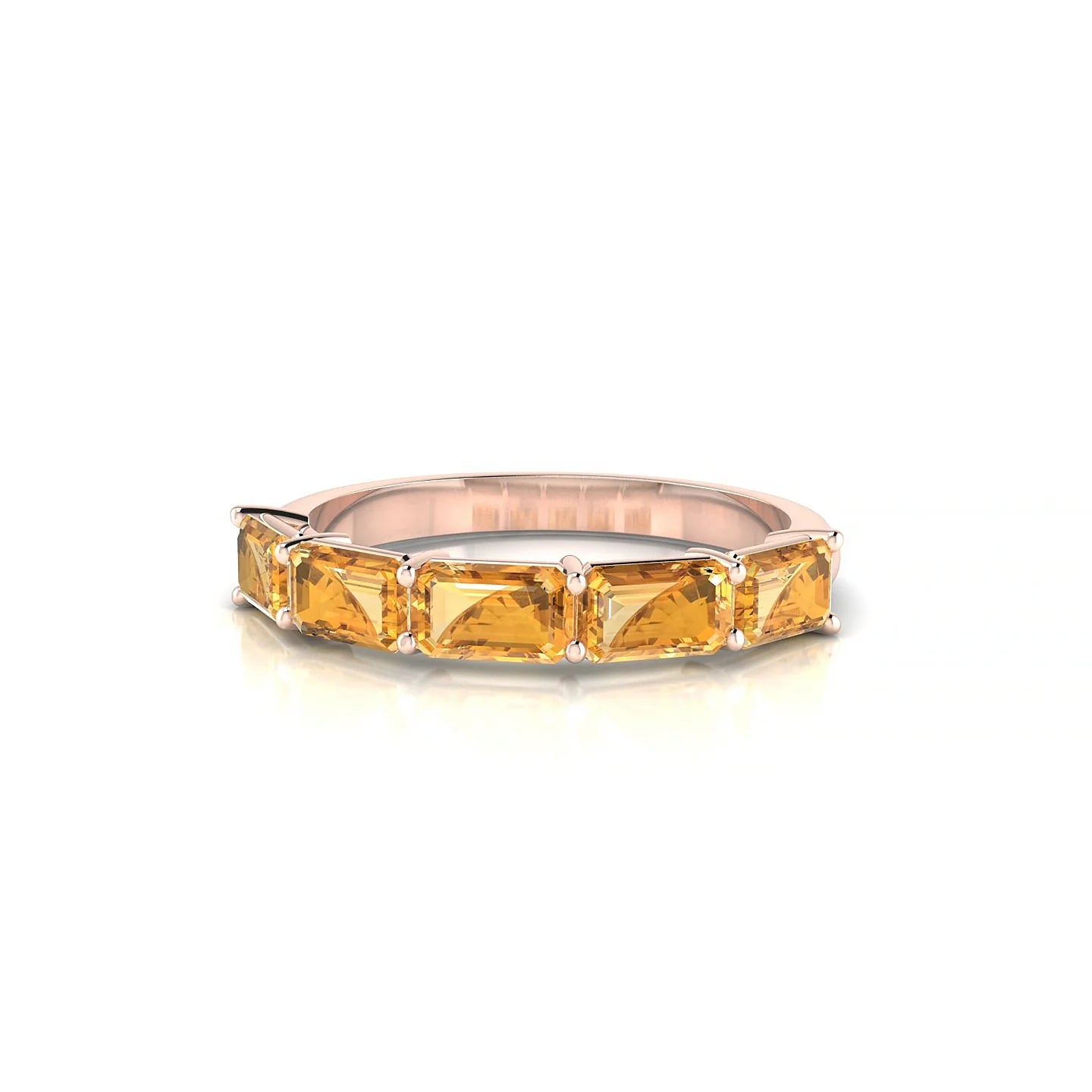Reverence | 18k Rose Gold 5 x 3 mm Emerald Citrine Ring