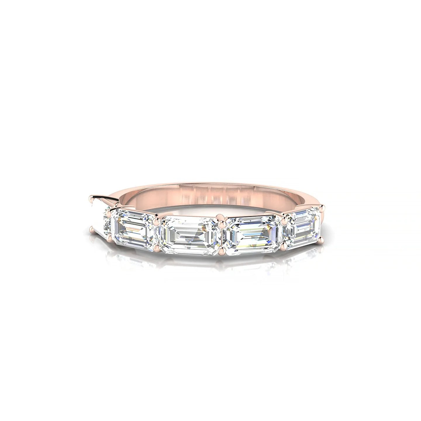 Reverence | 18k Rose Gold 5 x 3 mm Emerald Diamond Ring