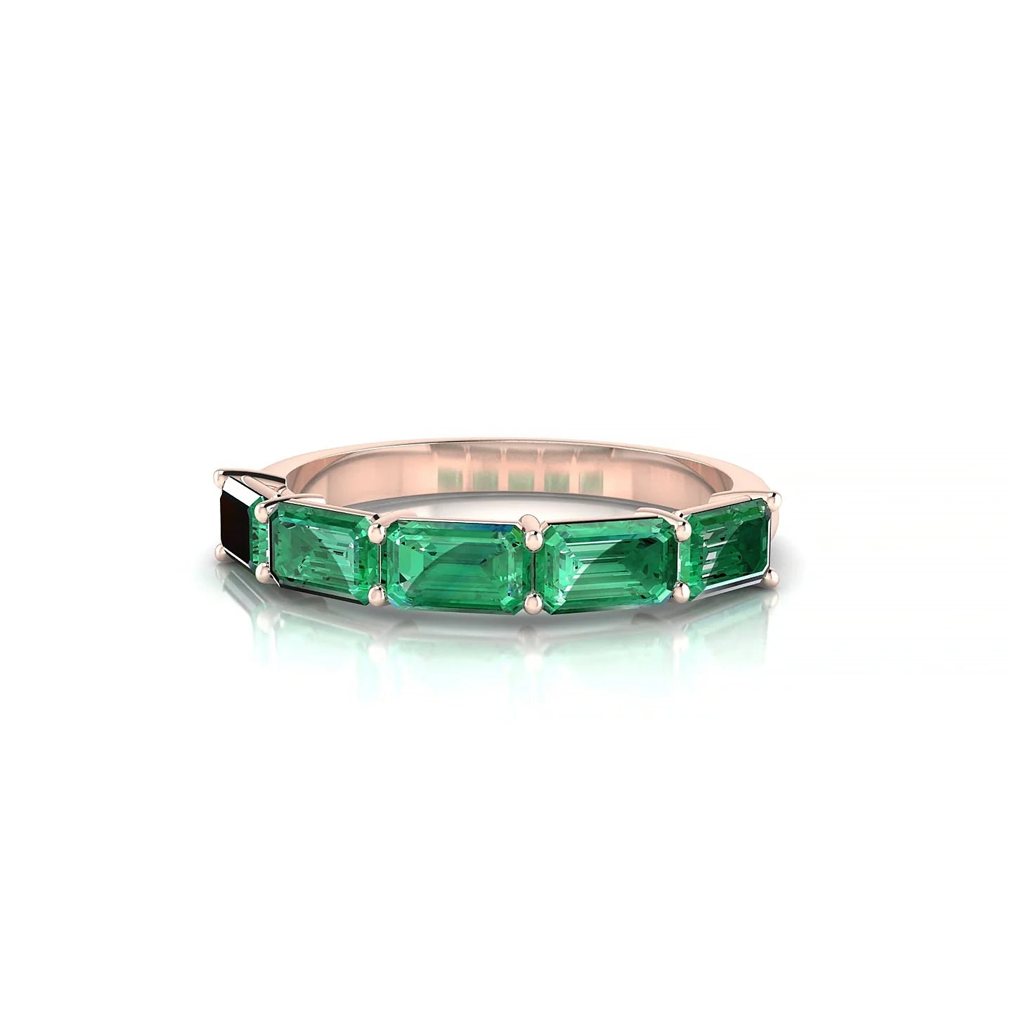 Reverence | 18k Rose Gold 5 x 3 mm Emerald Emerald Ring