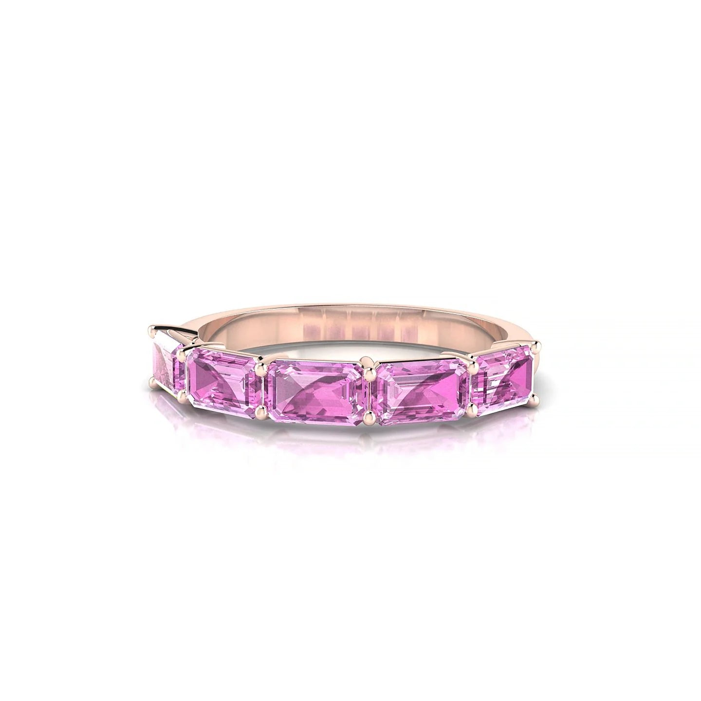 Reverence | 18k Rose Gold 5 x 3 mm Emerald Pink Sapphire Ring