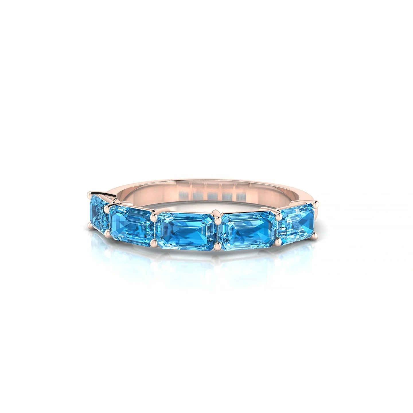 Reverence | 18k Rose Gold 5 x 3 mm Emerald Topaz Ring