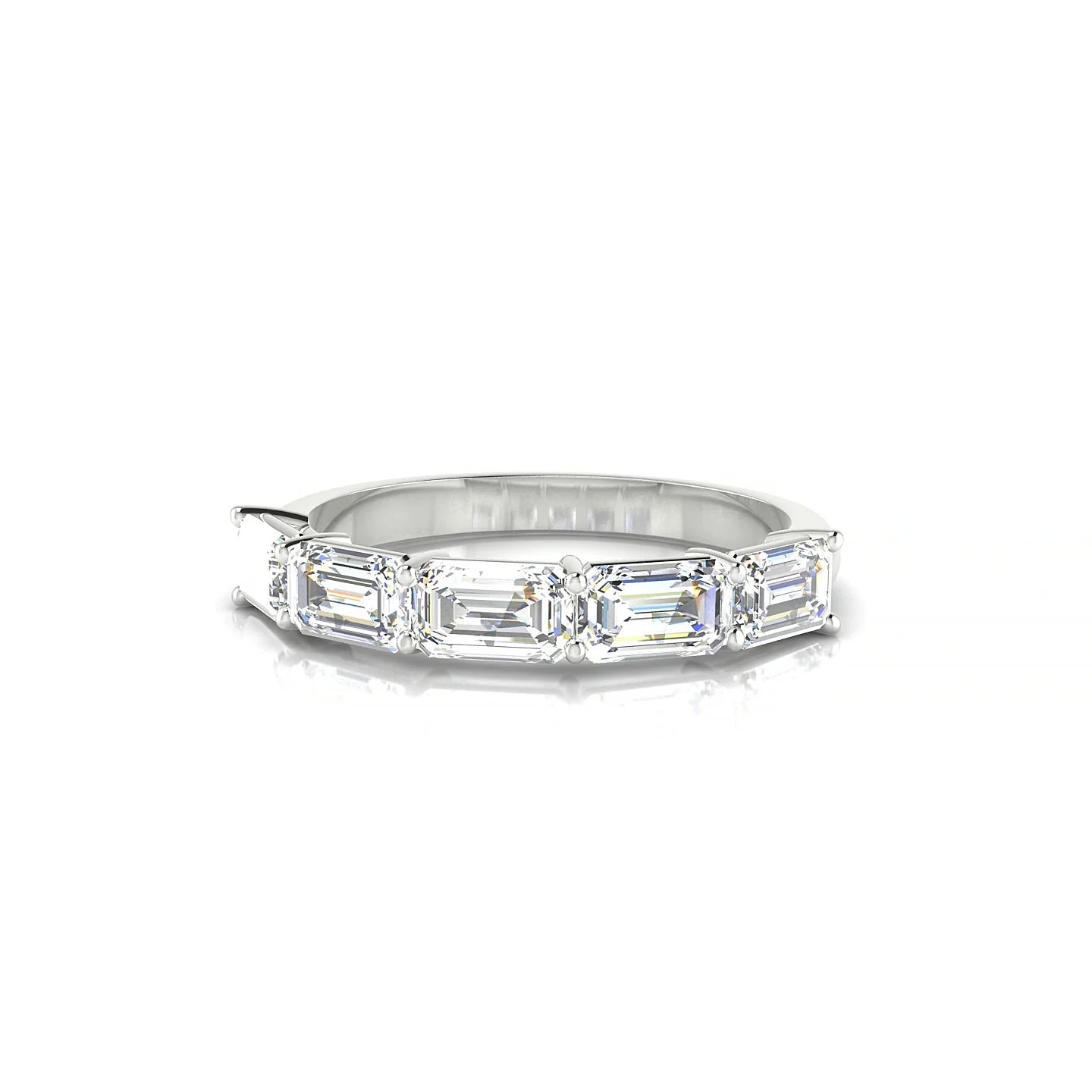 Reverence | 18k White Gold 5 x 3 mm Emerald Diamond Ring