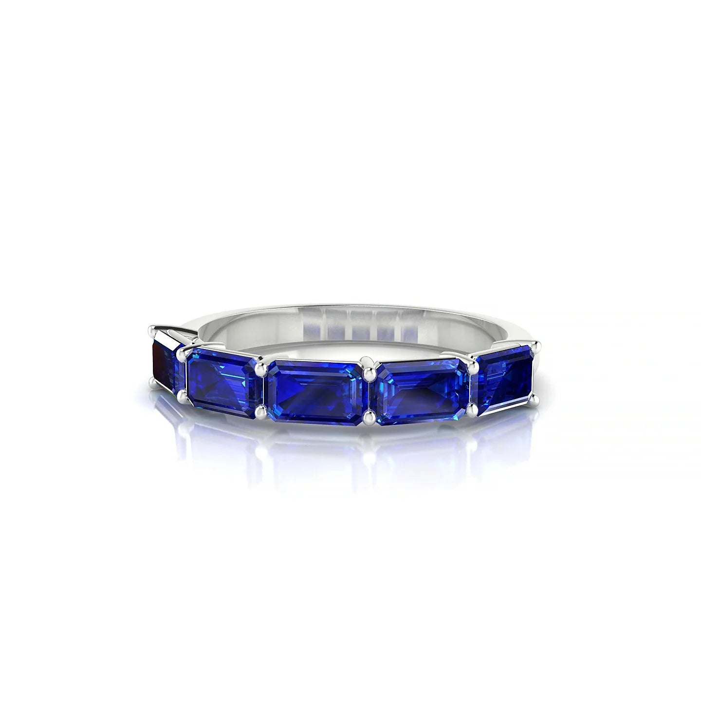 Reverence | 18k White Gold 5 x 3 mm Emerald Sapphire Ring