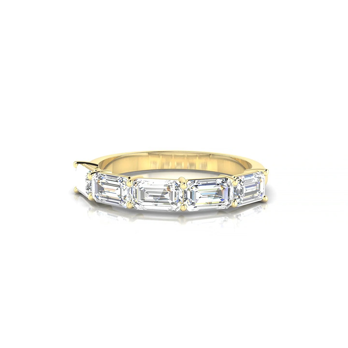 Reverence | 18k Yellow Gold 5 x 3 mm Emerald Diamond Ring