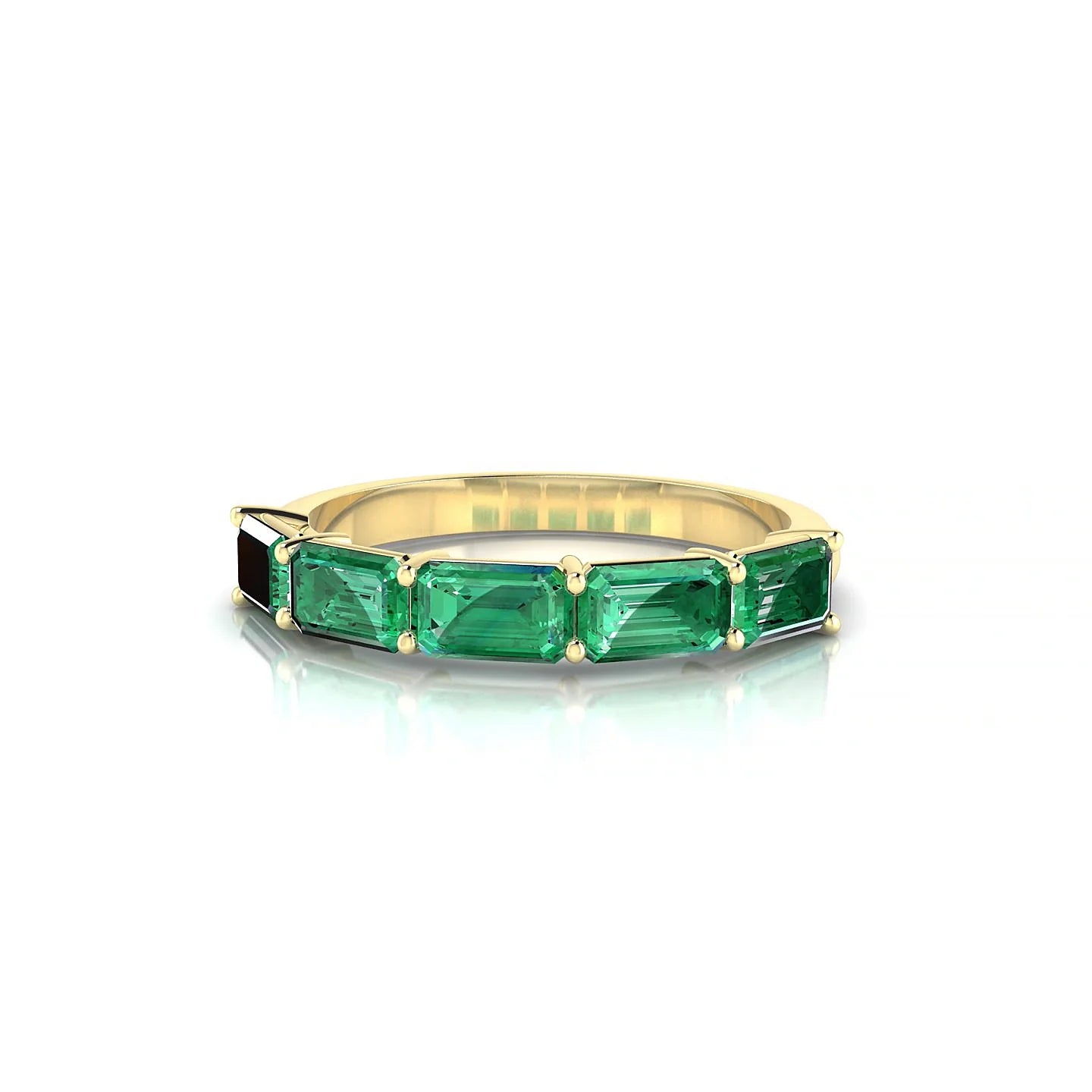Reverence | 18k Yellow Gold 5 x 3 mm Emerald Emerald Ring