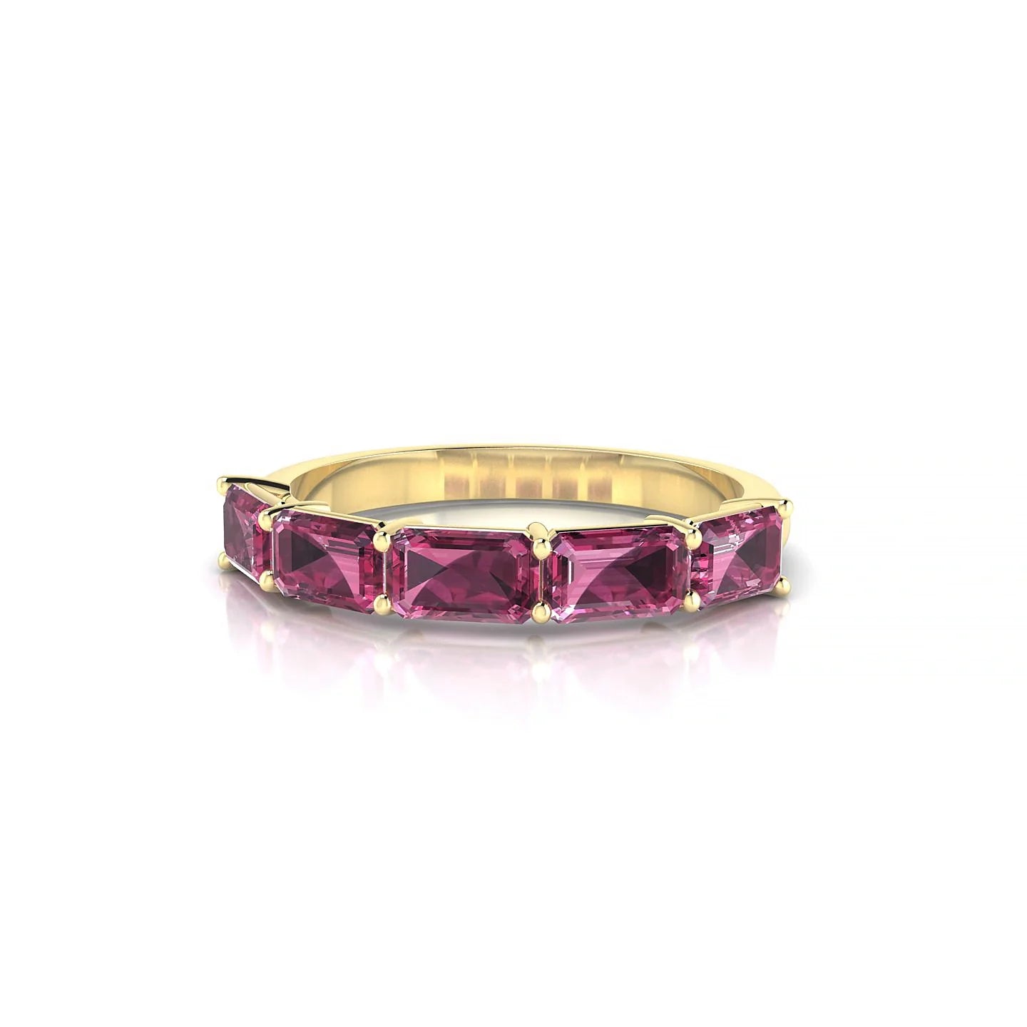 Reverence | 18k Yellow Gold 5 x 3 mm Emerald Rhodolite Ring