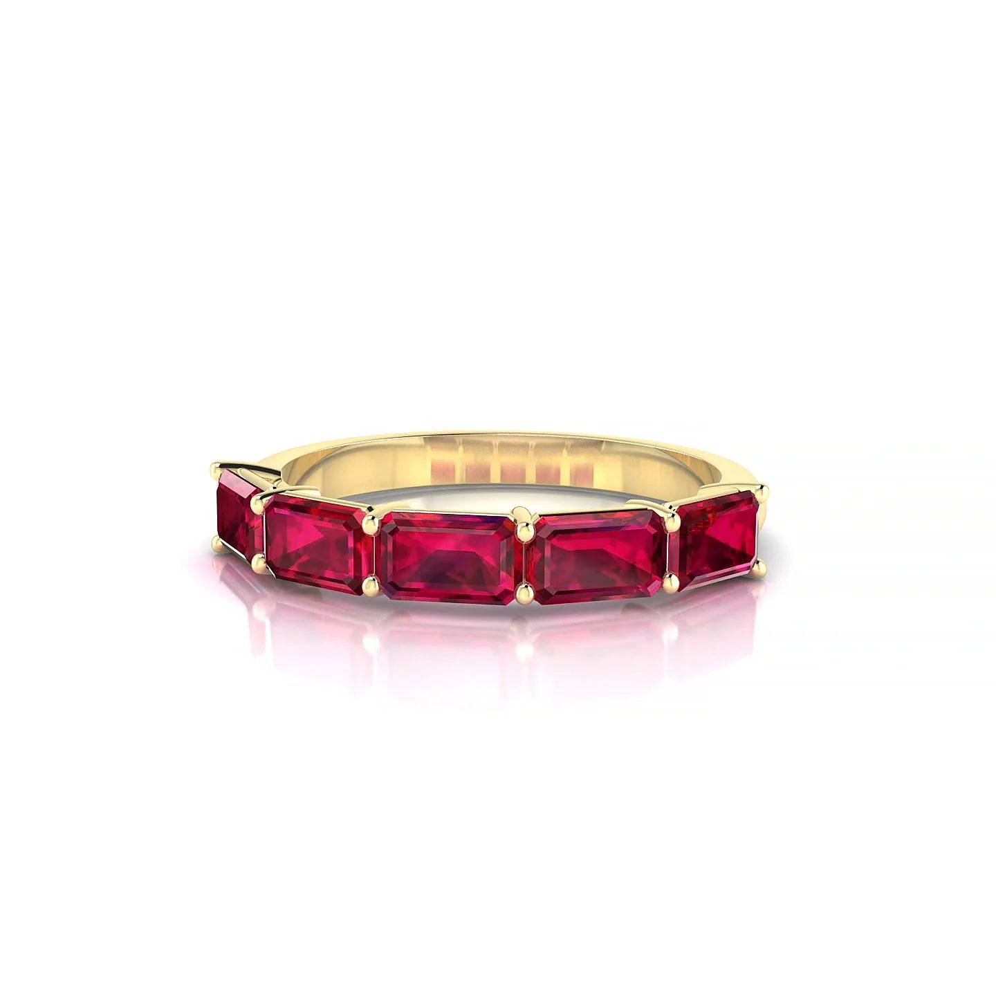 Reverence | 18k Yellow Gold 5 x 3 mm Emerald Ruby Ring