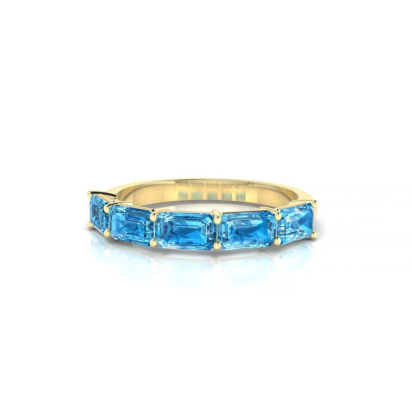 Reverence | 18k Yellow Gold 5 x 3 mm Emerald Topaz Ring
