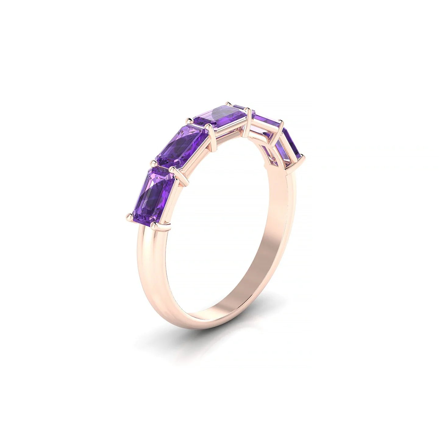 Reverence | 18k Rose Gold 5 x 3 mm Emerald Amethyst Ring