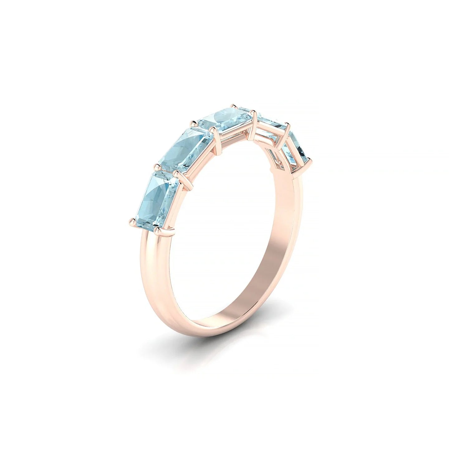 Reverence | 18k Rose Gold 5 x 3 mm Emerald Aquamarine Ring