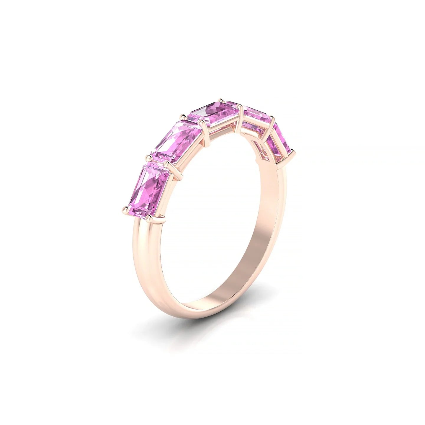 Reverence | 18k Rose Gold 5 x 3 mm Emerald Pink Sapphire Ring