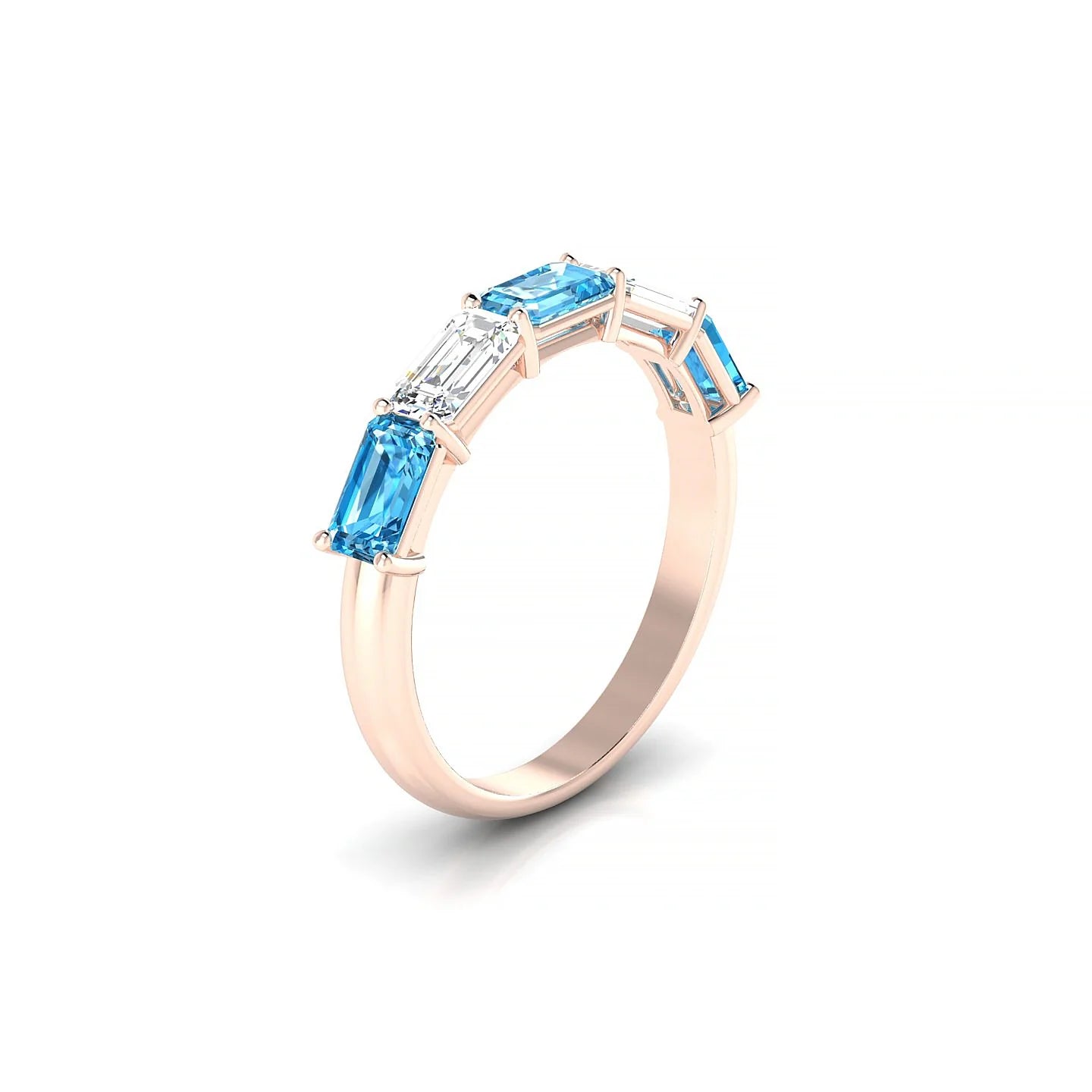 Reverence | 18k Rose Gold 5 x 3 mm Emerald Topaz & Diamond Ring