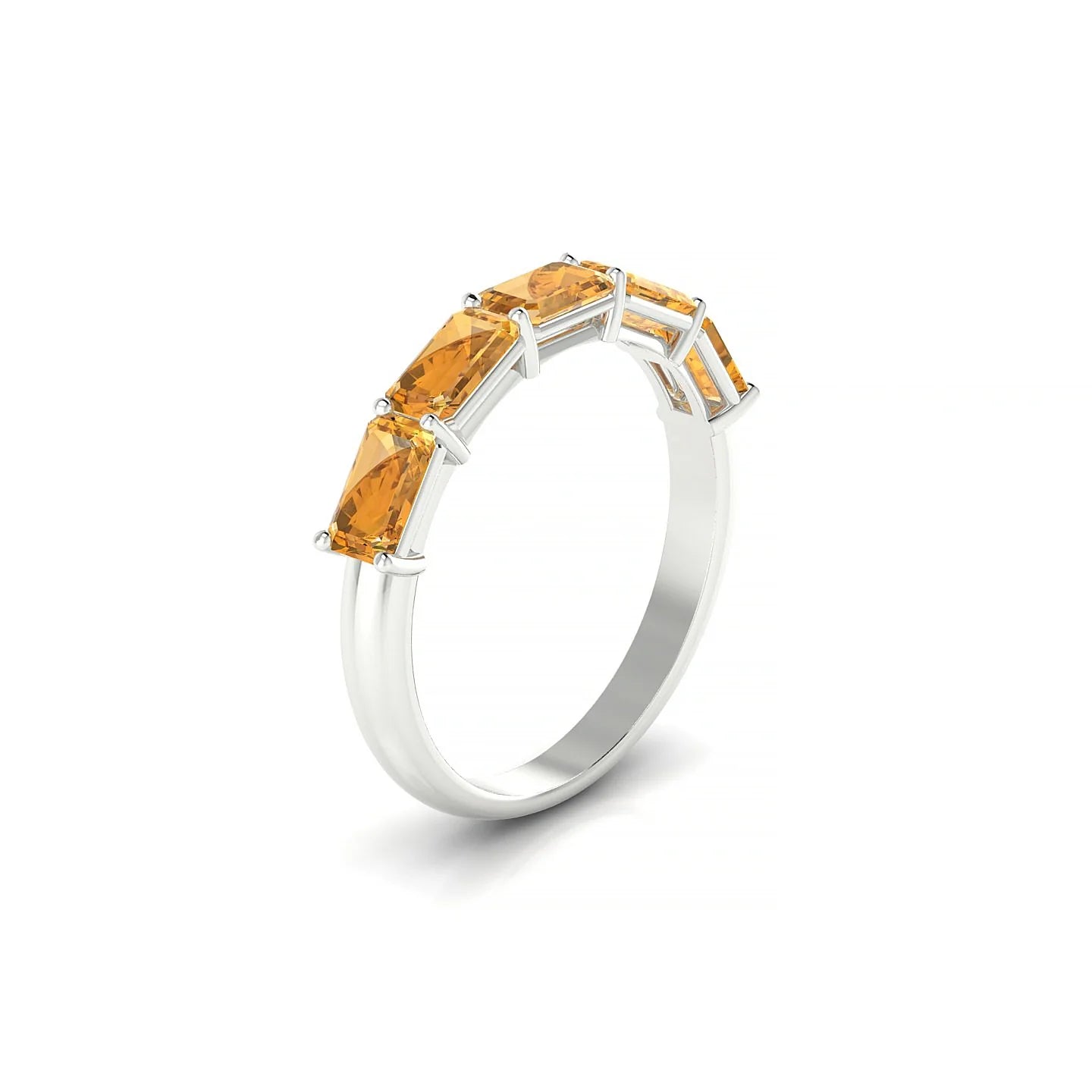 Reverence | 18k White Gold 5 x 3 mm Emerald Citrine Ring