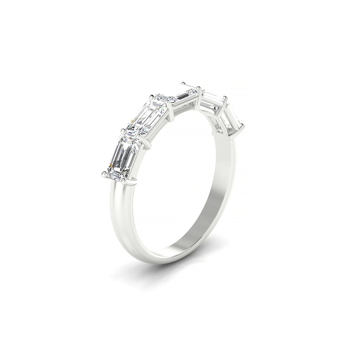 Reverence | 18k White Gold 5 x 3 mm Emerald Diamond Ring