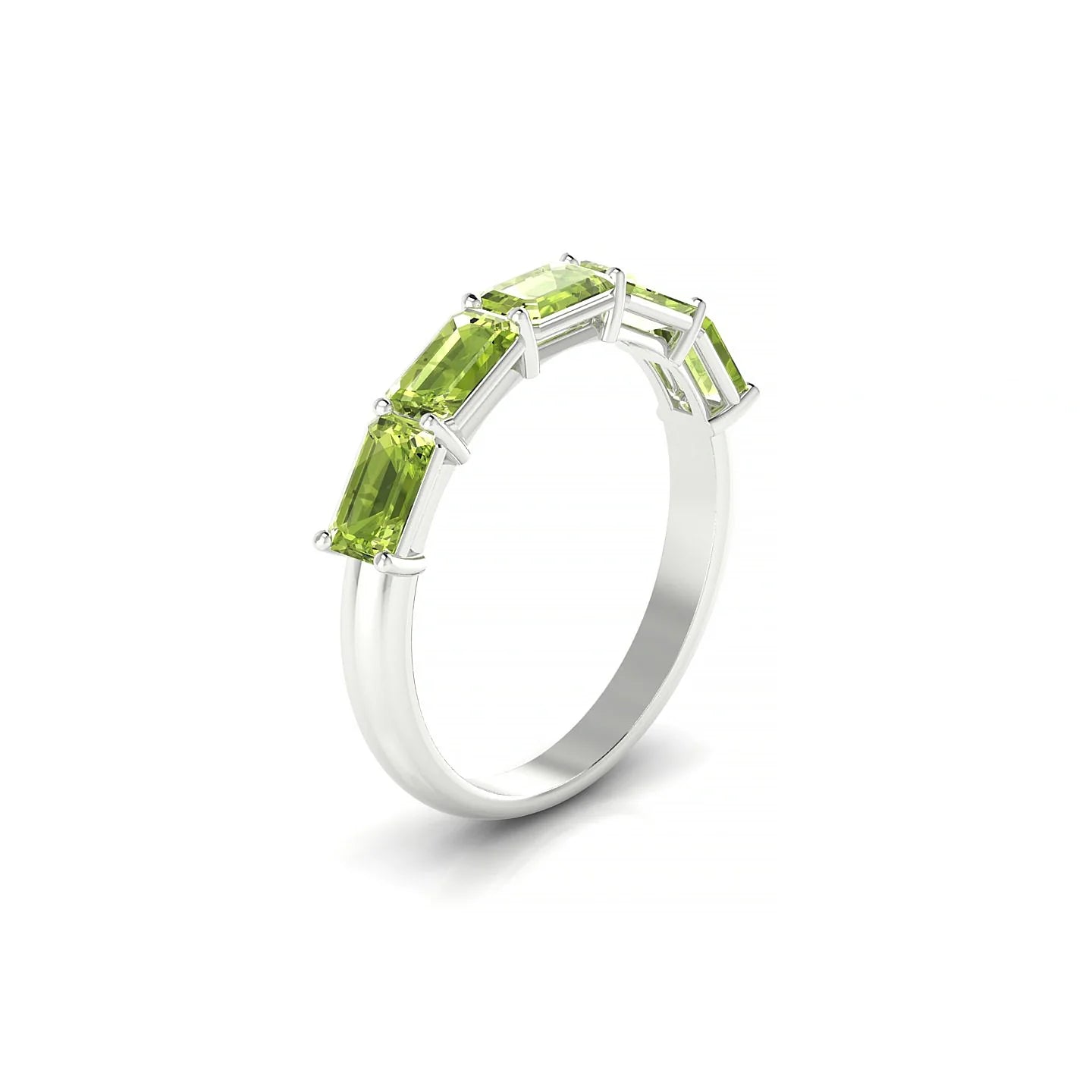 Reverence | 18k White Gold 5 x 3 mm Emerald Peridot Ring