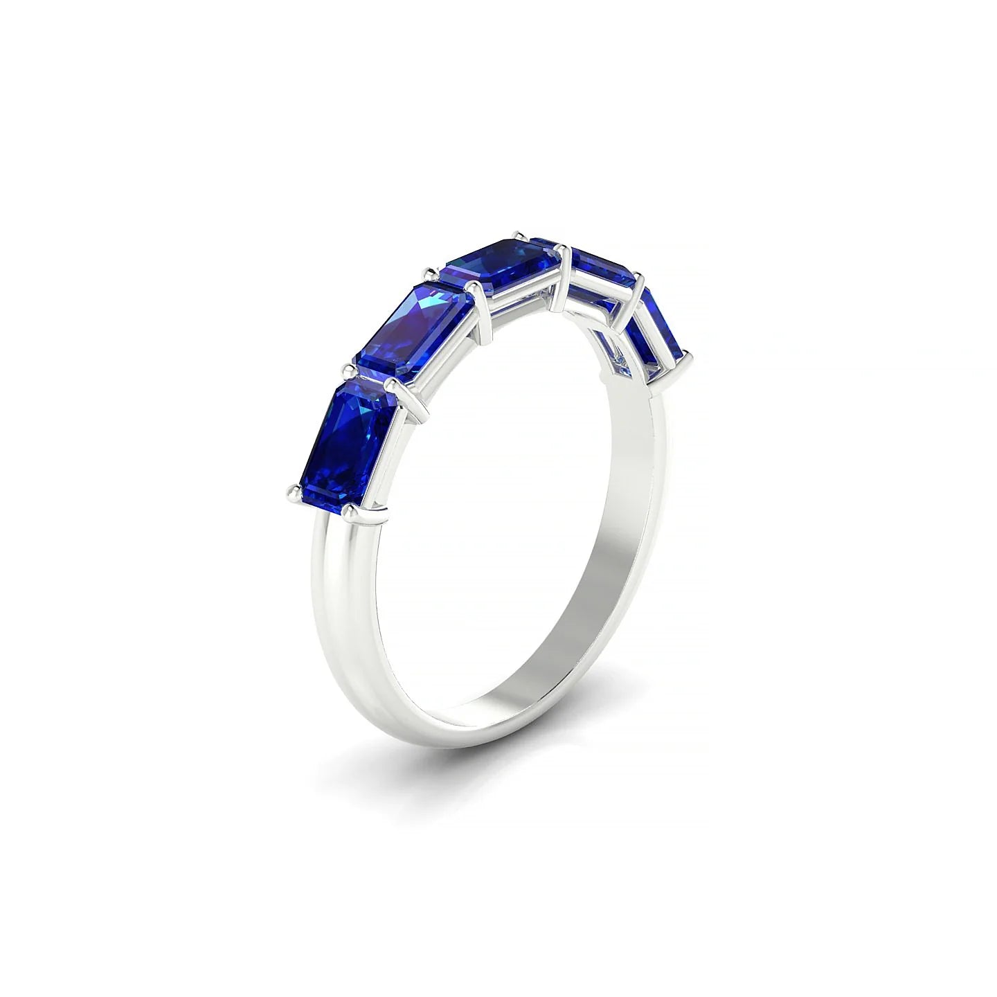 Reverence | 18k White Gold 5 x 3 mm Emerald Sapphire Ring