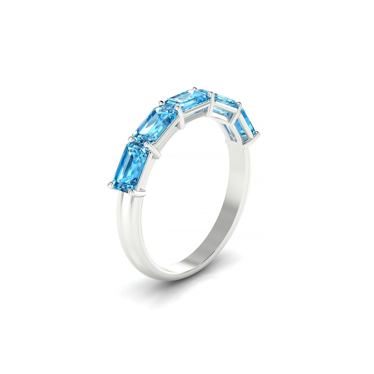 Reverence | 18k White Gold 5 x 3 mm Emerald Topaz Ring