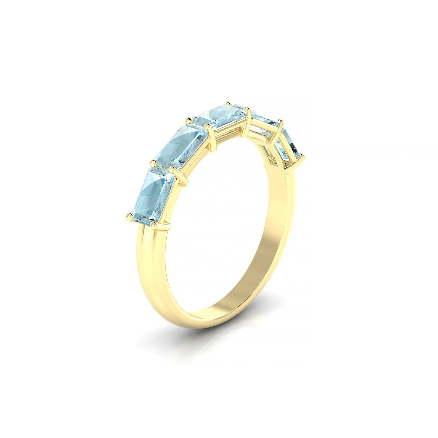 Reverence | 18k Yellow Gold 5 x 3 mm Emerald Aquamarine Ring