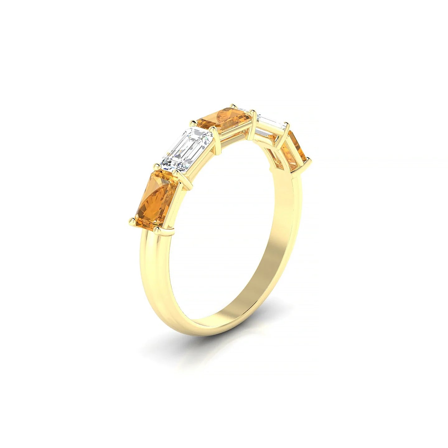 Reverence | 18k Yellow Gold 5 x 3 mm Emerald Citrine & Diamond Ring