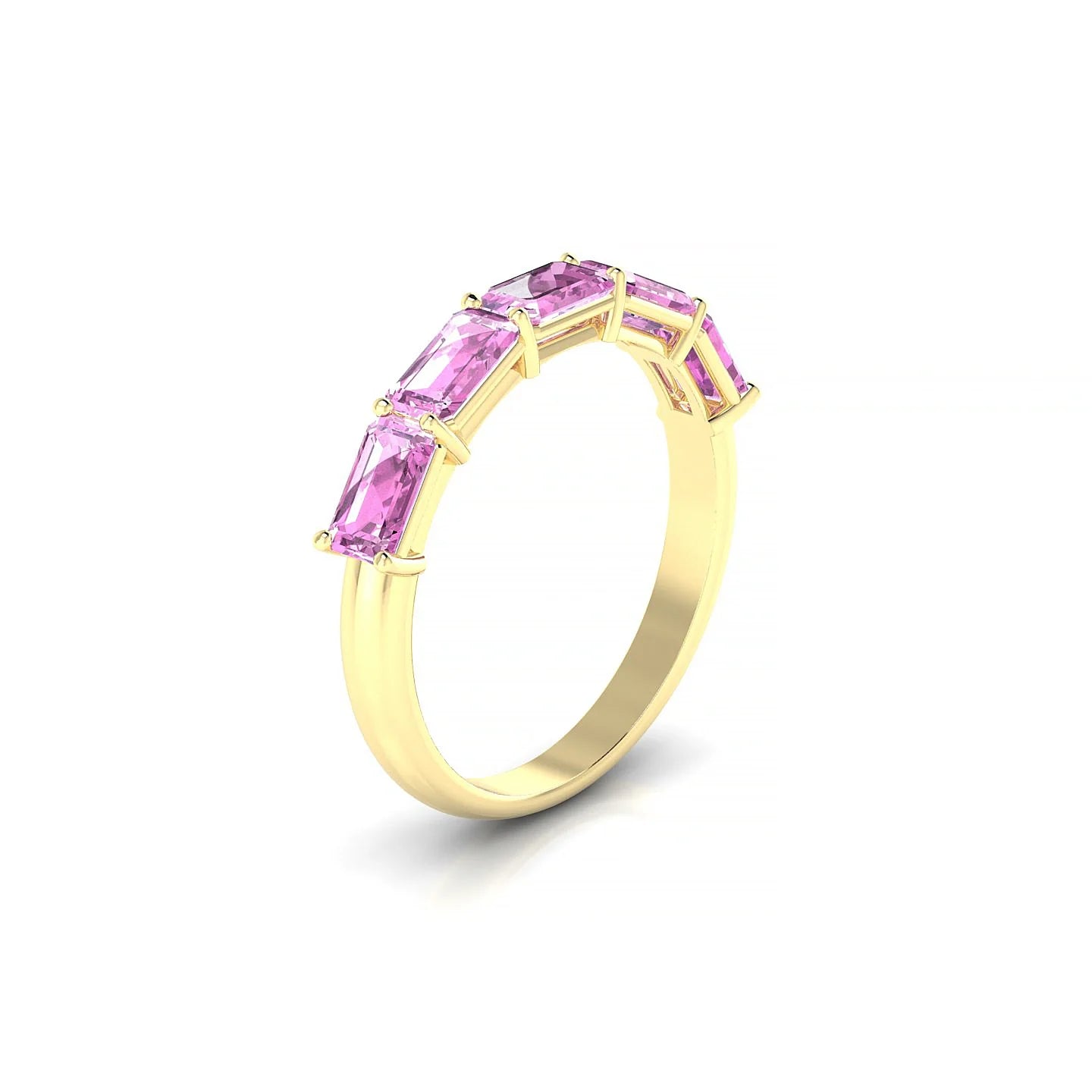 Reverence | 18k Yellow Gold 5 x 3 mm Emerald Pink Sapphire Ring