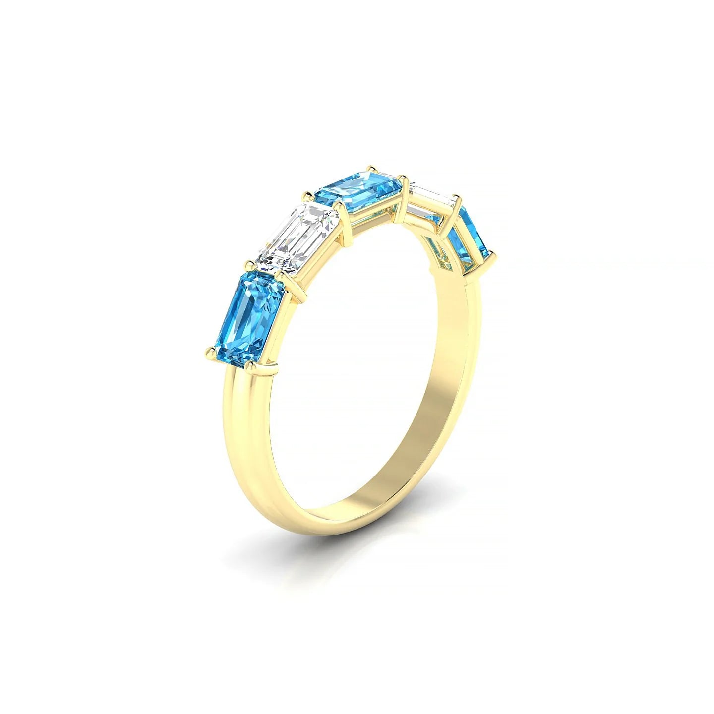 Reverence | 18k Yellow Gold 5 x 3 mm Emerald Topaz & Diamond Ring