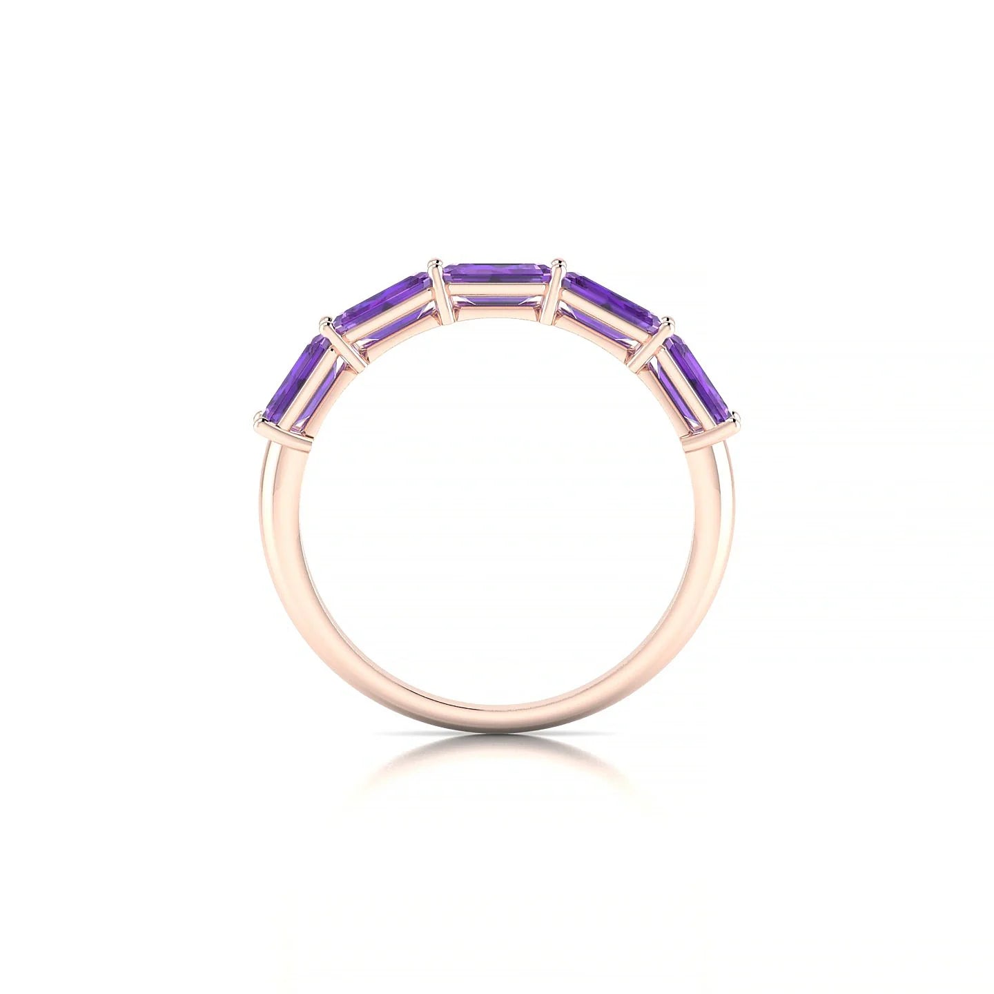 Reverence | 18k Rose Gold 5 x 3 mm Emerald Amethyst Ring
