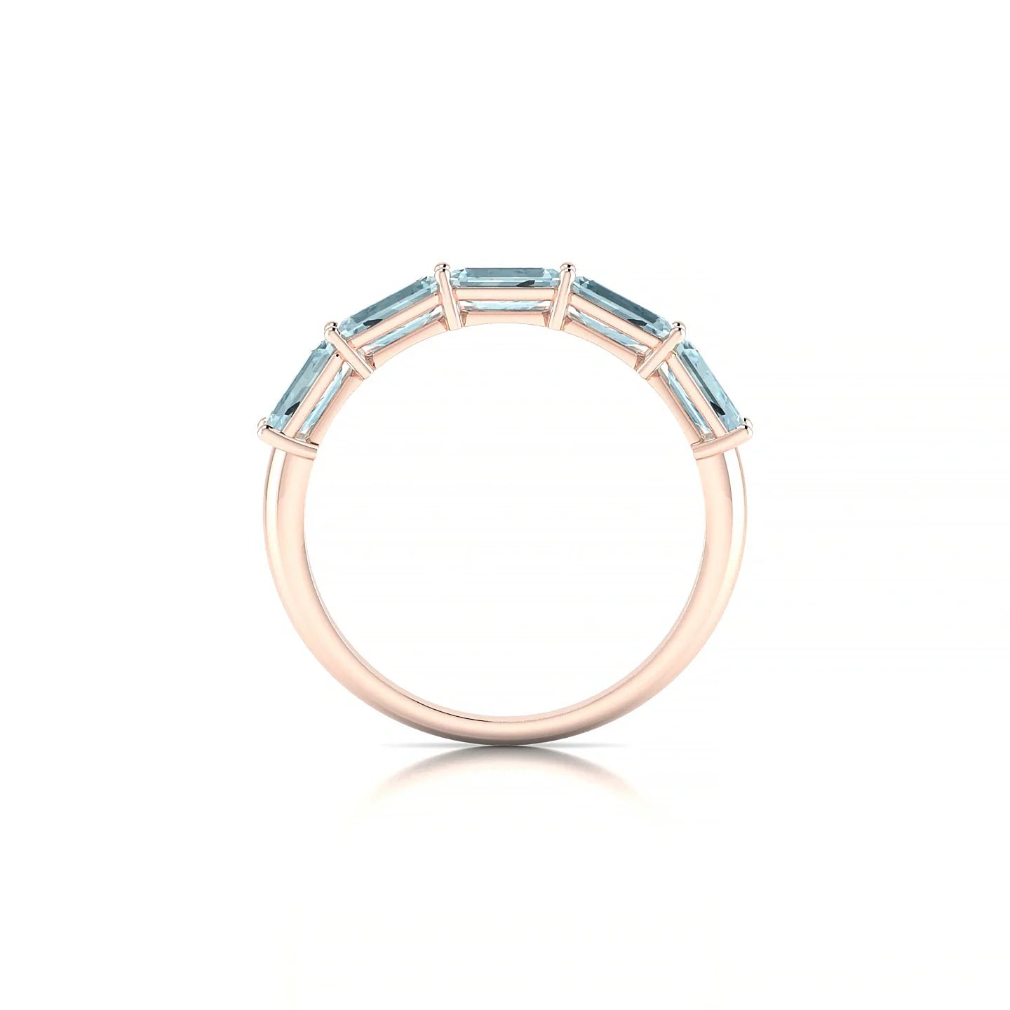 Reverence | 18k Rose Gold 5 x 3 mm Emerald Aquamarine Ring