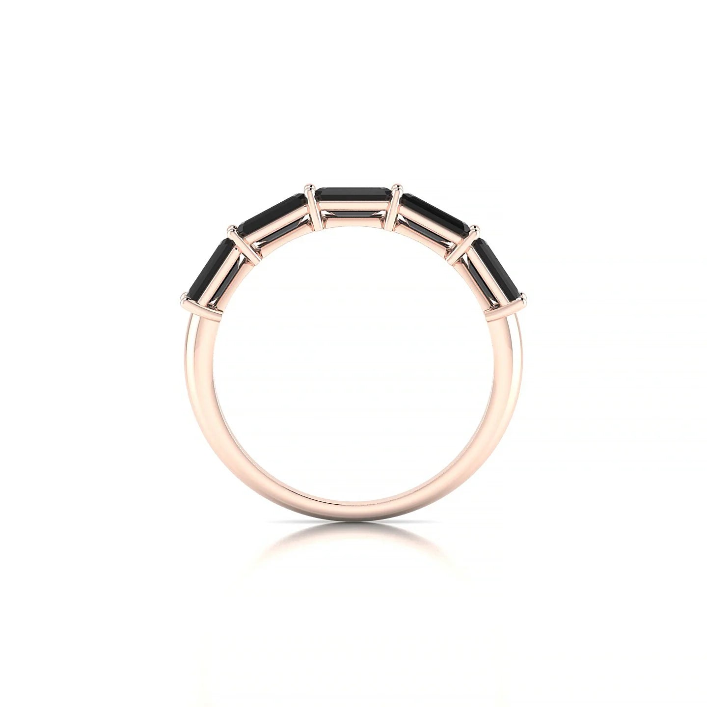 Reverence | 18k Rose Gold 5 x 3 mm Emerald Black Diamond Ring