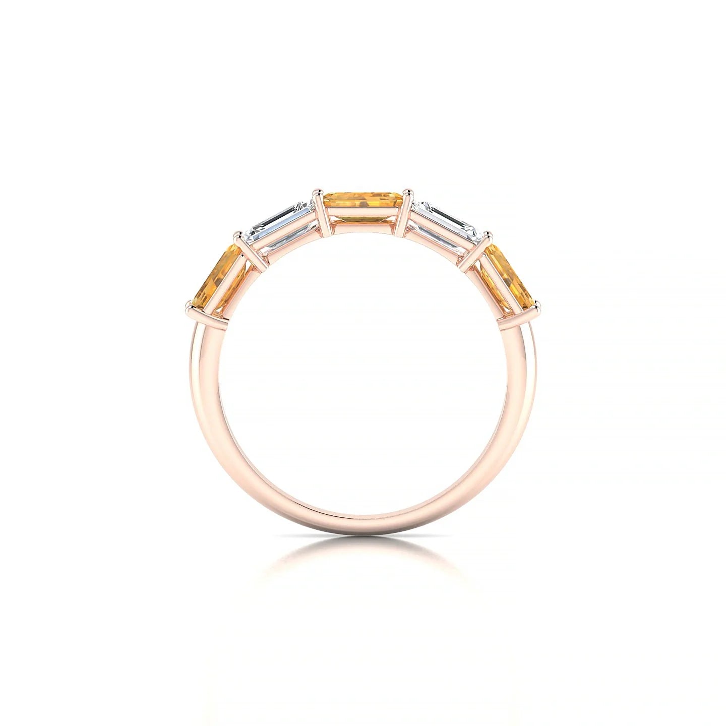 Reverence | 18k Rose Gold 5 x 3 mm Emerald Citrine & Diamond Ring