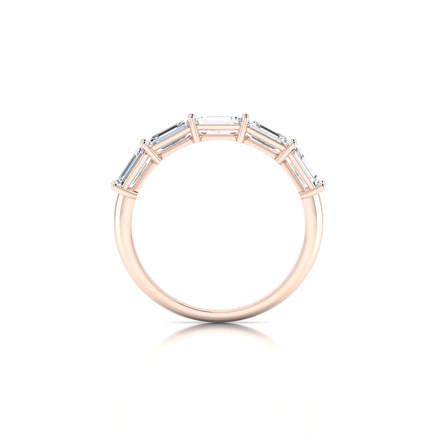 Reverence | 18k Rose Gold 5 x 3 mm Emerald Diamond Ring