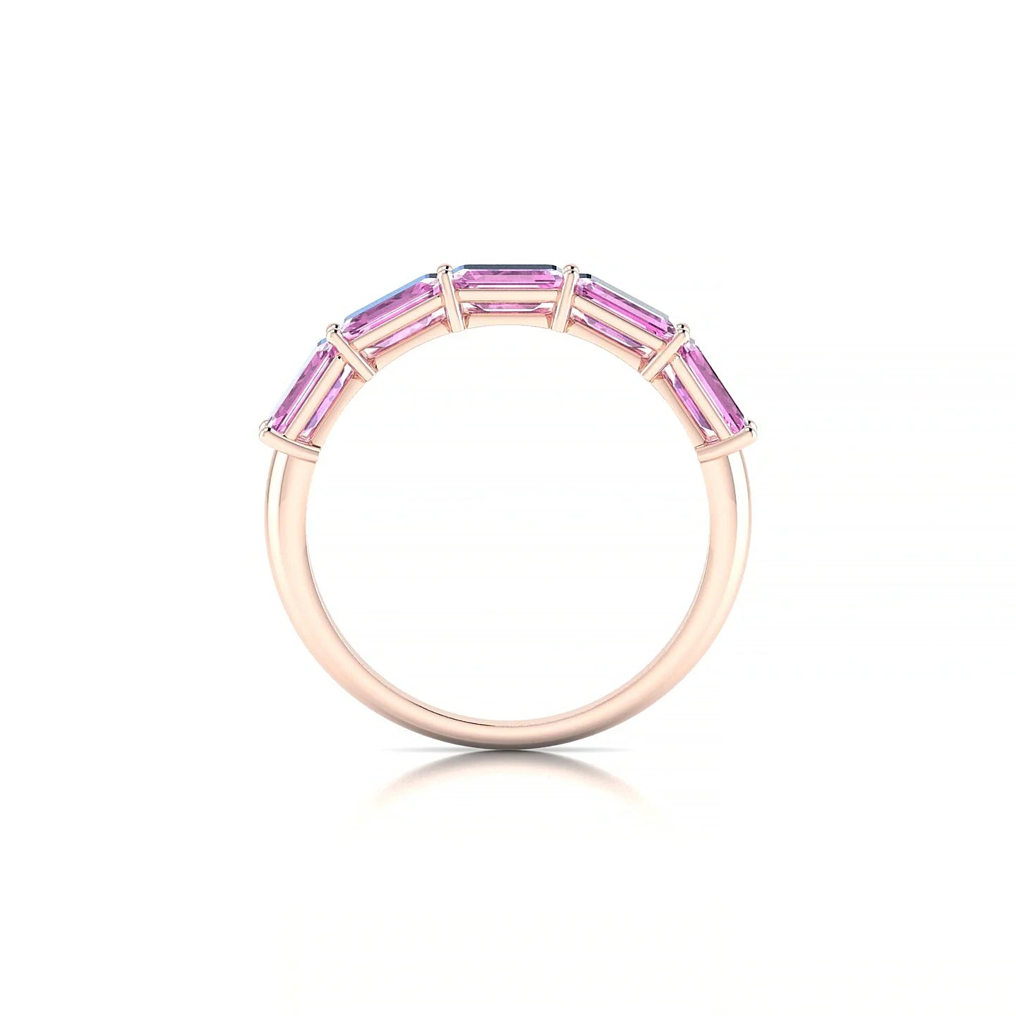 Reverence | 18k Rose Gold 5 x 3 mm Emerald Pink Sapphire Ring