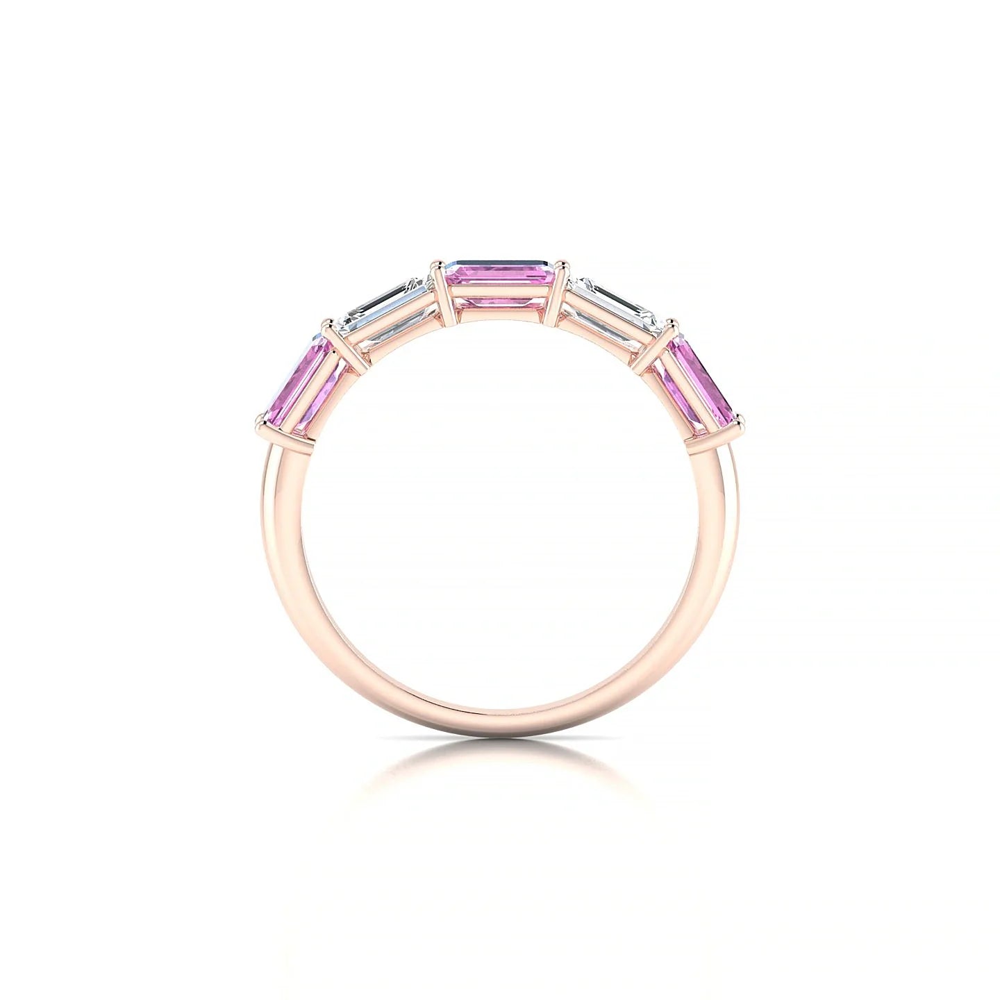 Reverence | 18k Rose Gold 5 x 3 mm Emerald Pink Sapphire & Diamond Ring