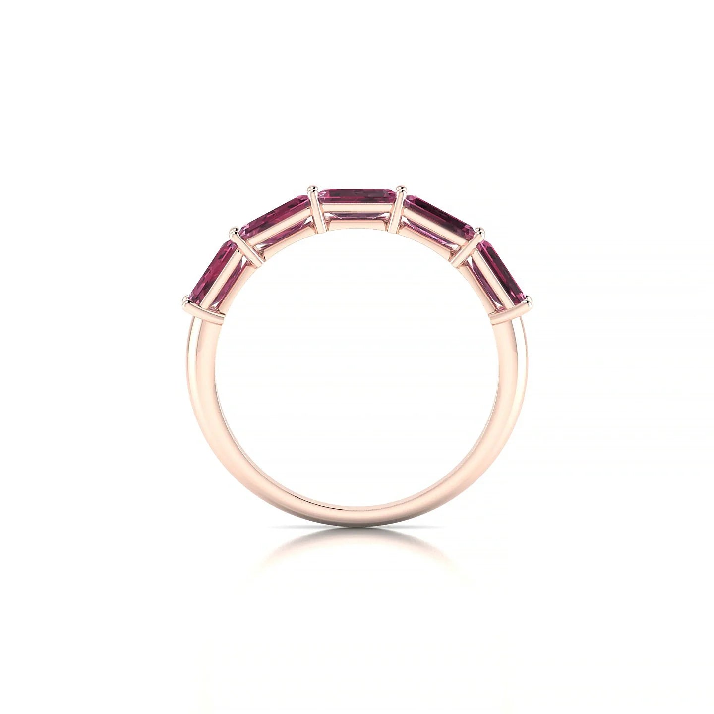 Reverence | 18k Rose Gold 5 x 3 mm Emerald Rhodolite Ring