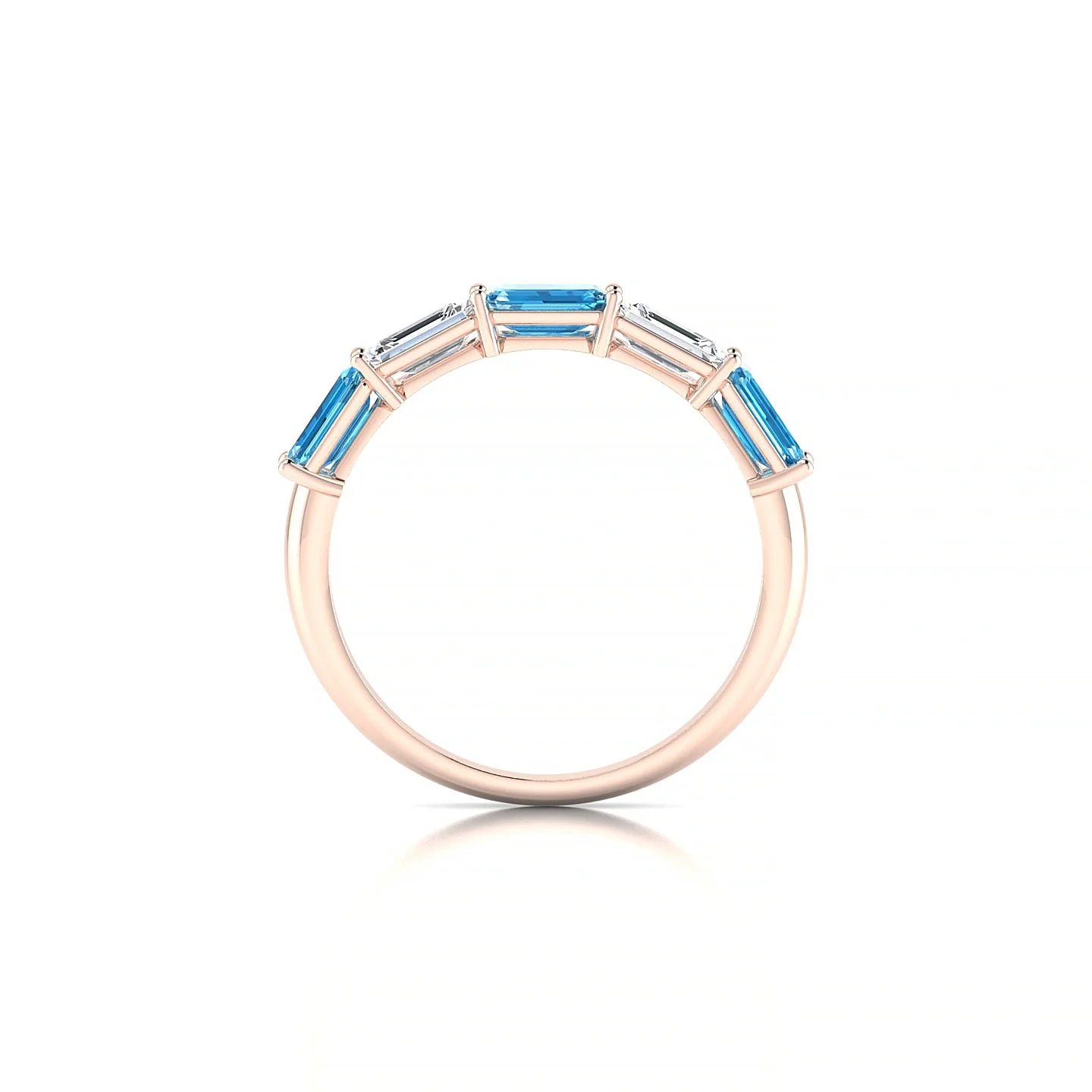 Reverence | 18k Rose Gold 5 x 3 mm Emerald Topaz & Diamond Ring