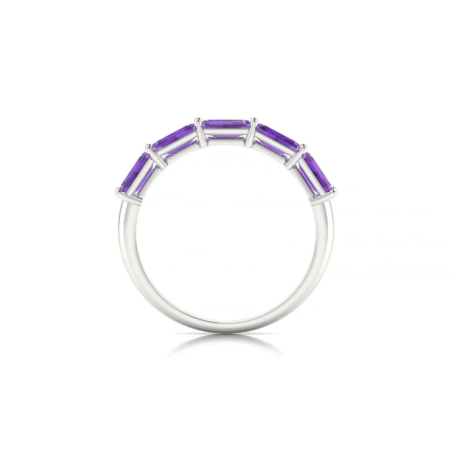 Reverence | 18k White Gold 5 x 3 mm Emerald Amethyst Ring