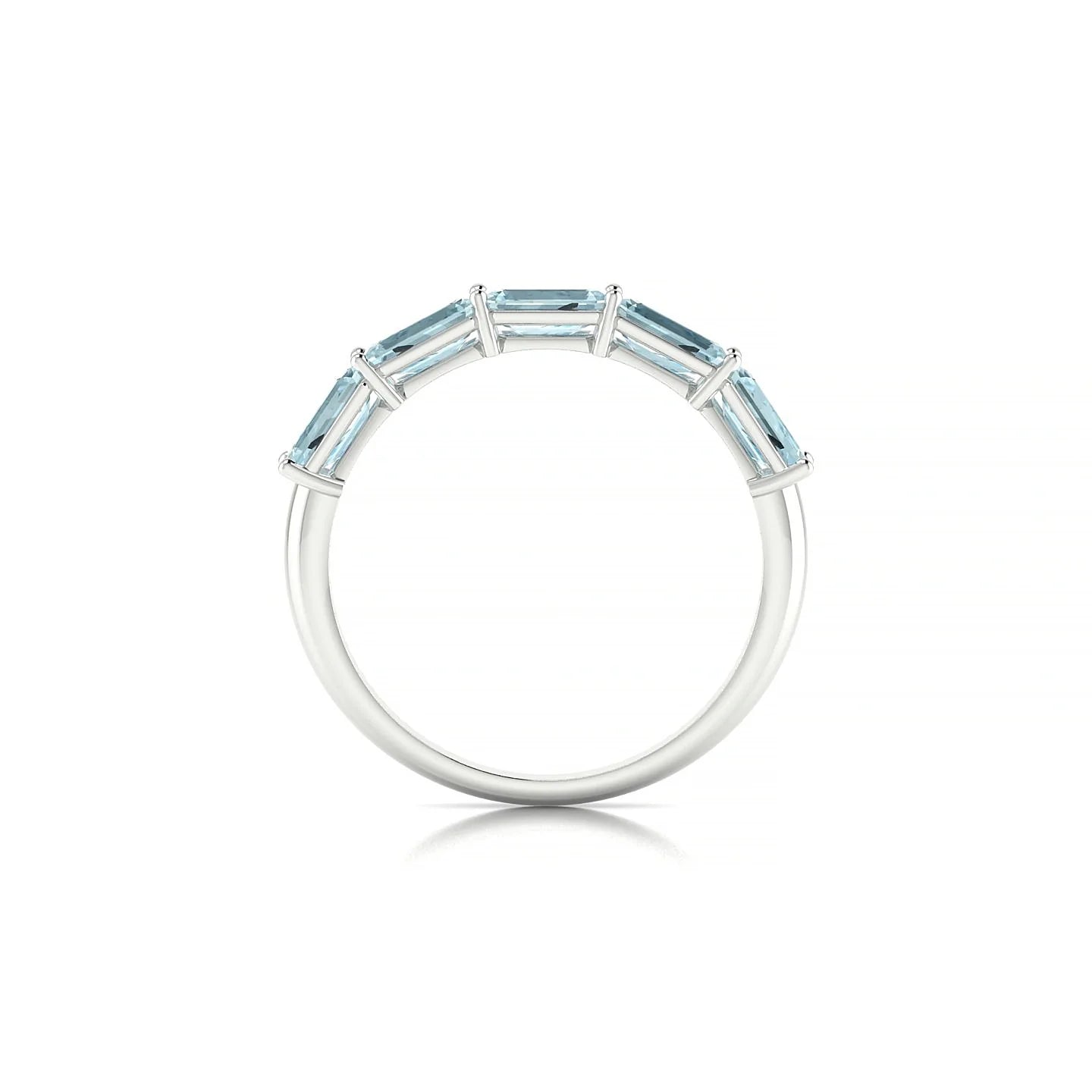Reverence | 18k White Gold 5 x 3 mm Emerald Aquamarine Ring