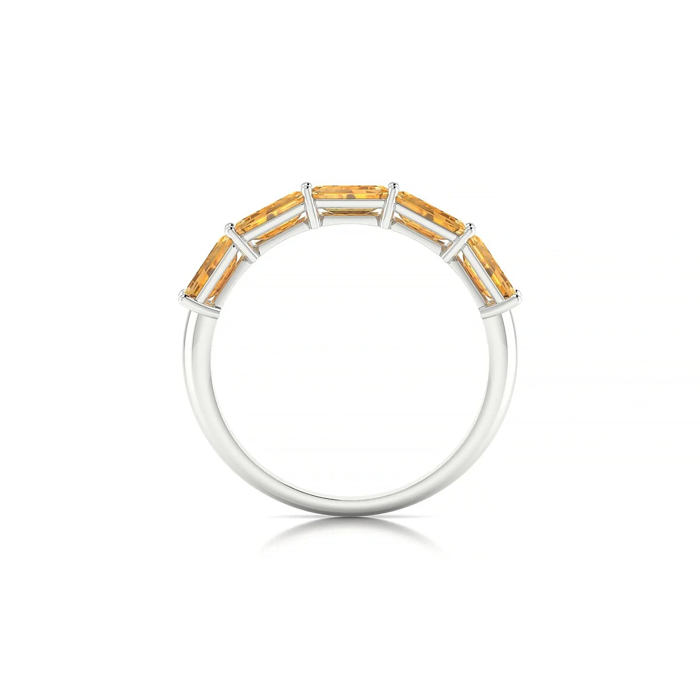 Reverence | 18k White Gold 5 x 3 mm Emerald Citrine Ring