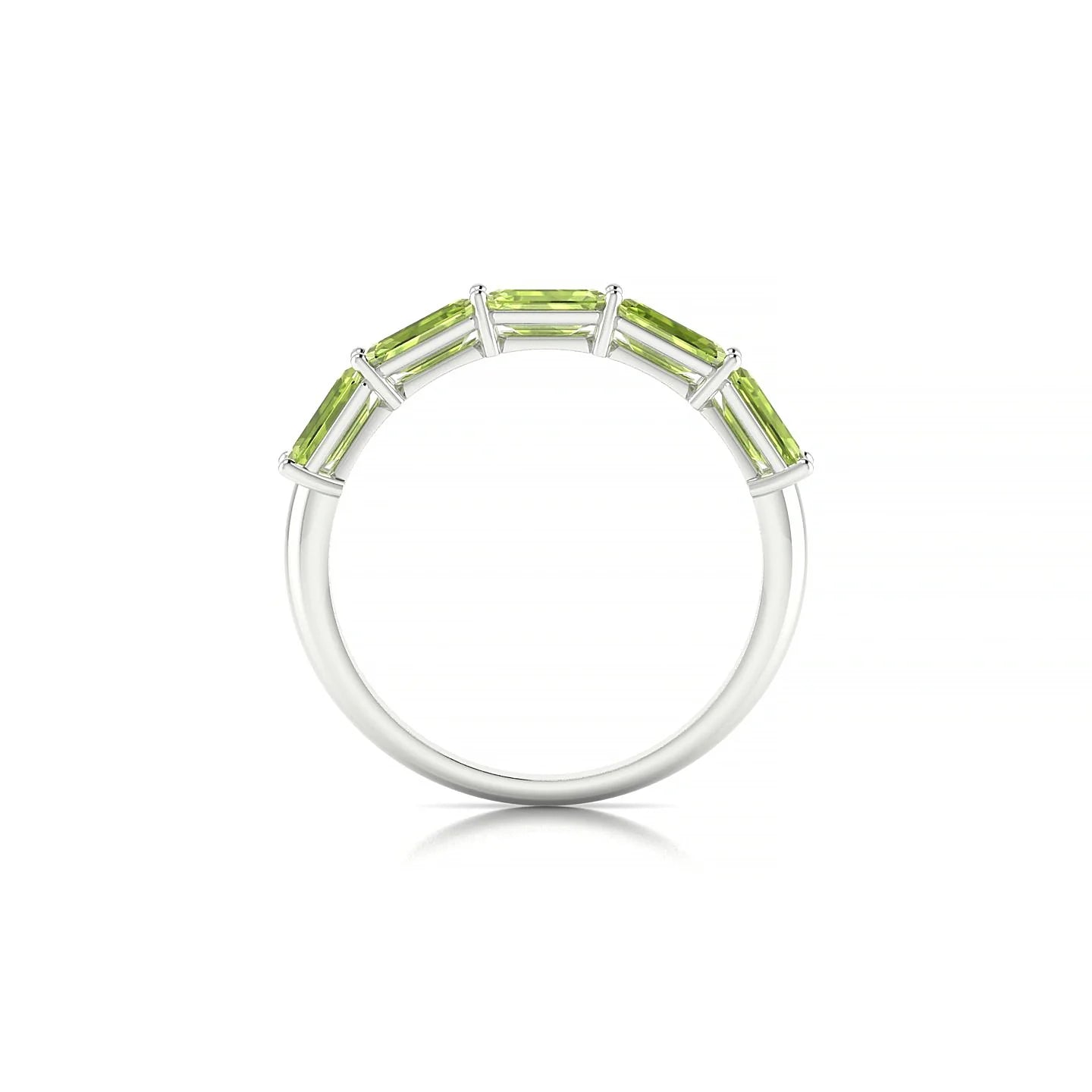 Reverence | 18k White Gold 5 x 3 mm Emerald Peridot Ring