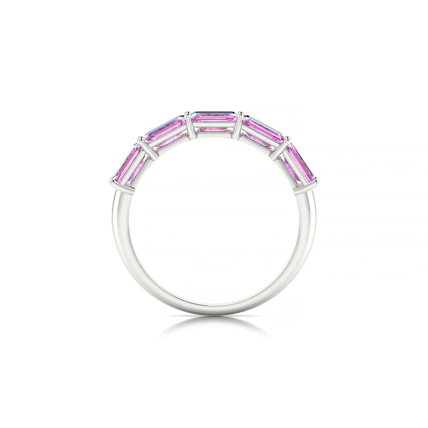 Reverence | 18k White Gold 5 x 3 mm Emerald Pink Sapphire Ring