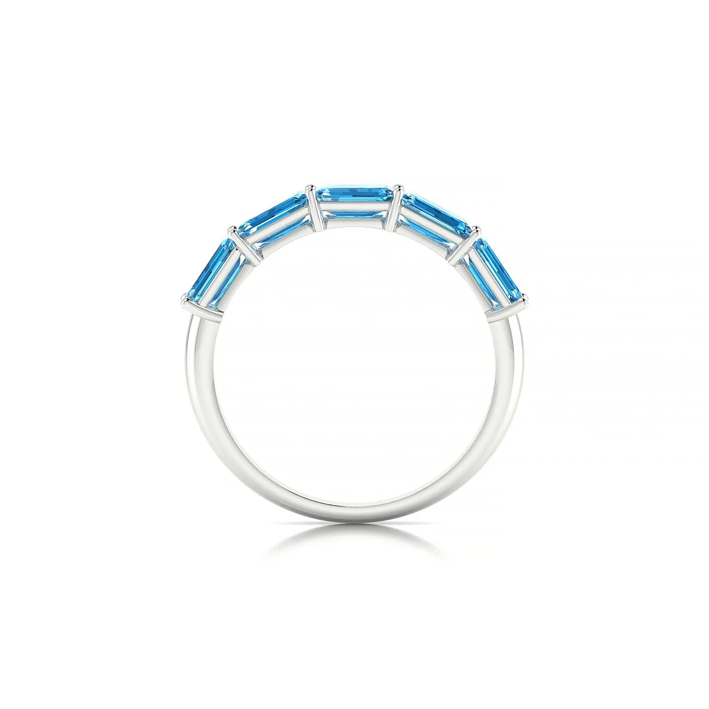 Reverence | 18k White Gold 5 x 3 mm Emerald Topaz Ring