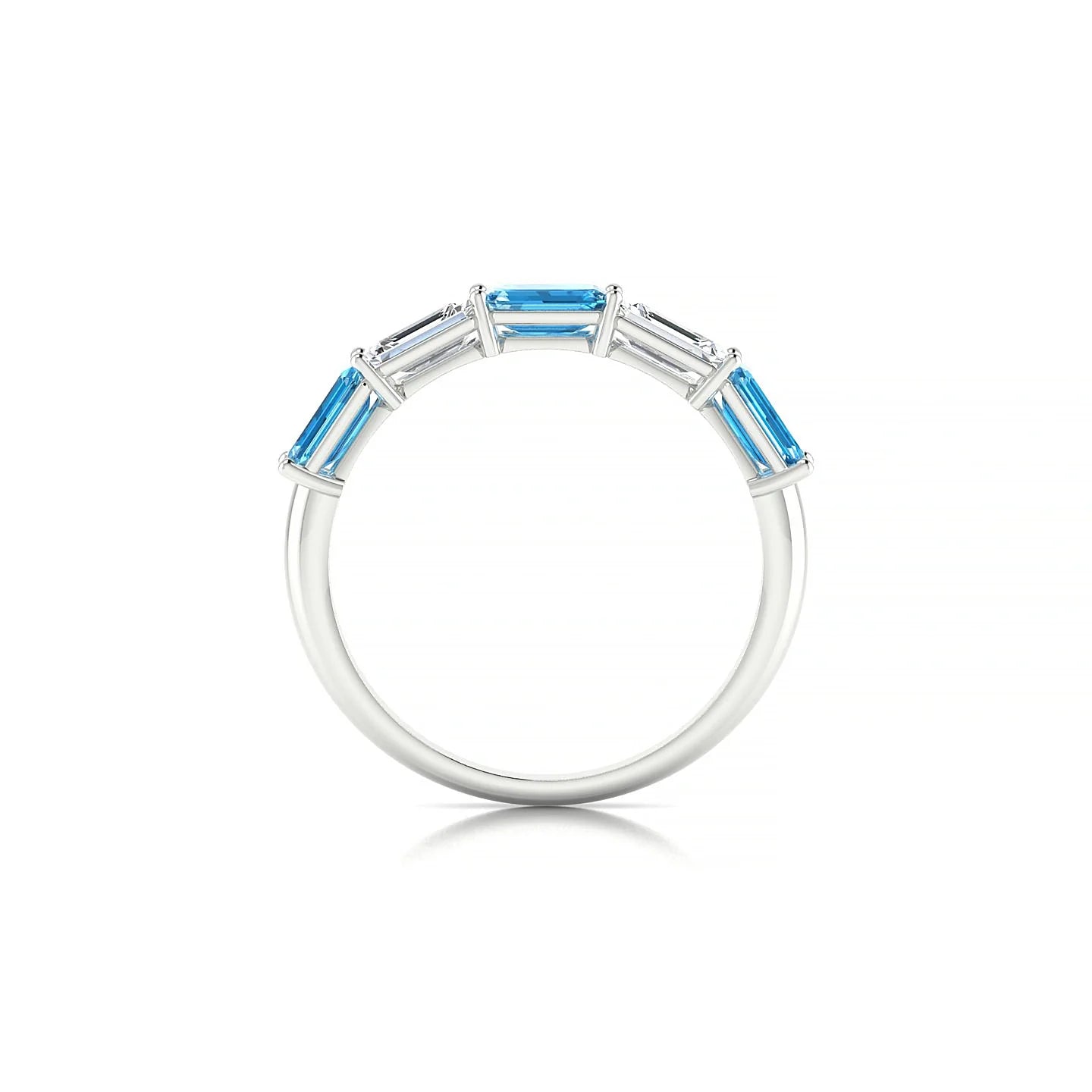 Reverence | 18k White Gold 5 x 3 mm Emerald Topaz & Diamond Ring