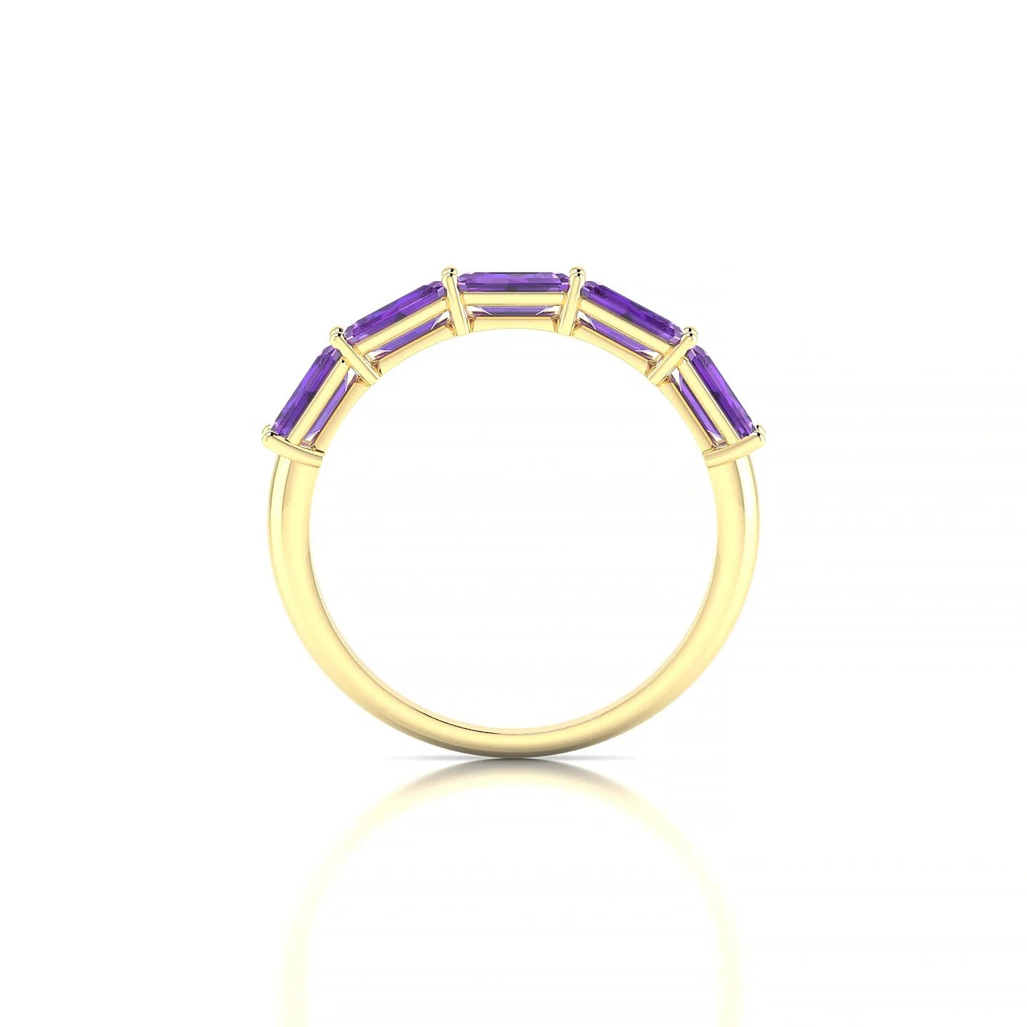 Reverence | 18k Yellow Gold 5 x 3 mm Emerald Amethyst Ring