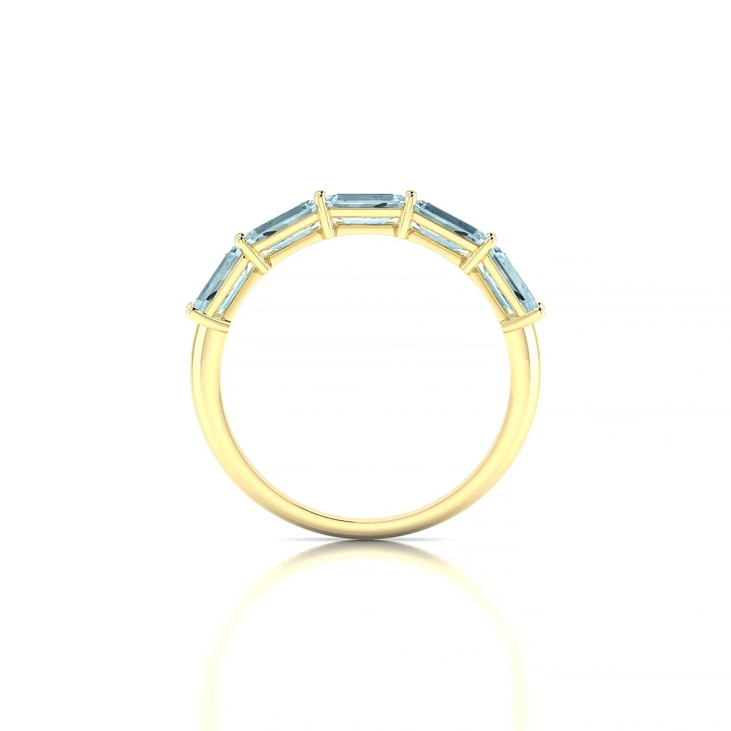 Reverence | 18k Yellow Gold 5 x 3 mm Emerald Aquamarine Ring