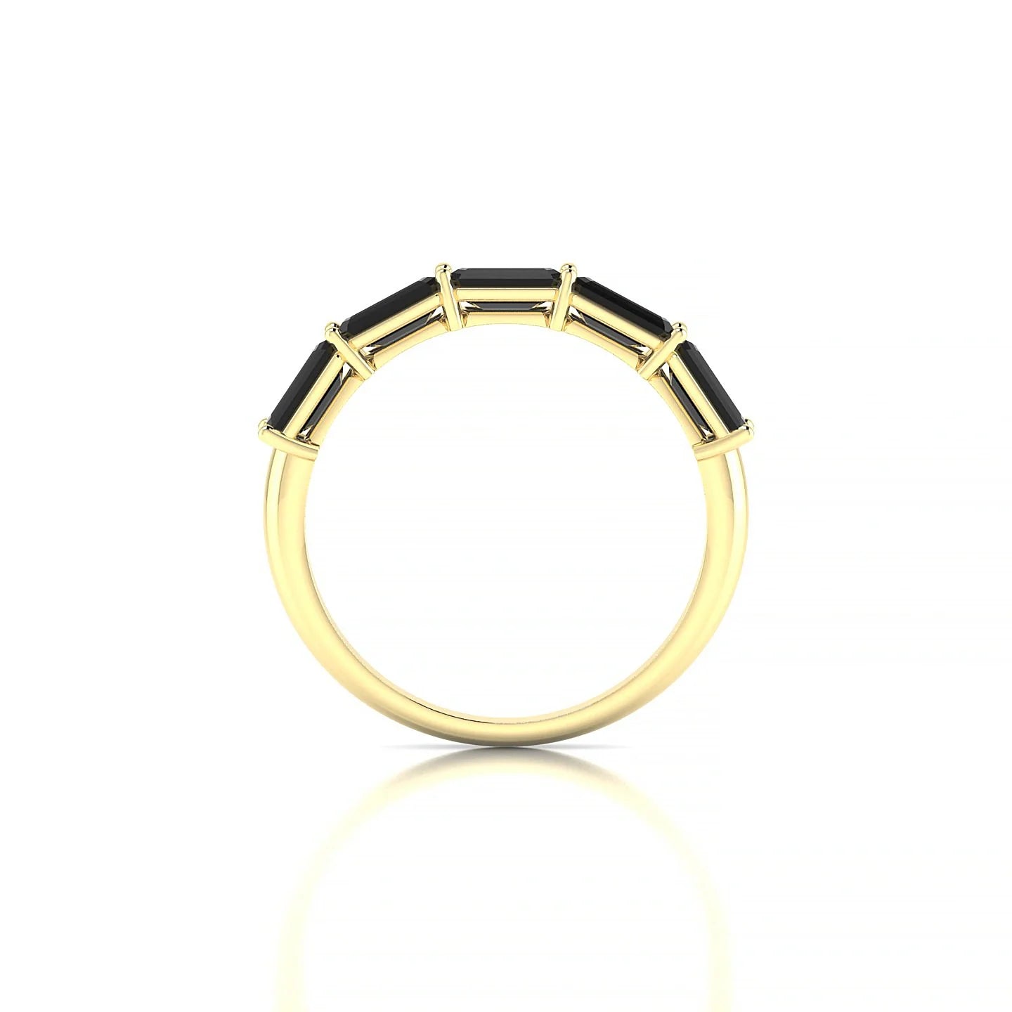 Reverence | 18k Yellow Gold 5 x 3 mm Emerald Black Diamond Ring