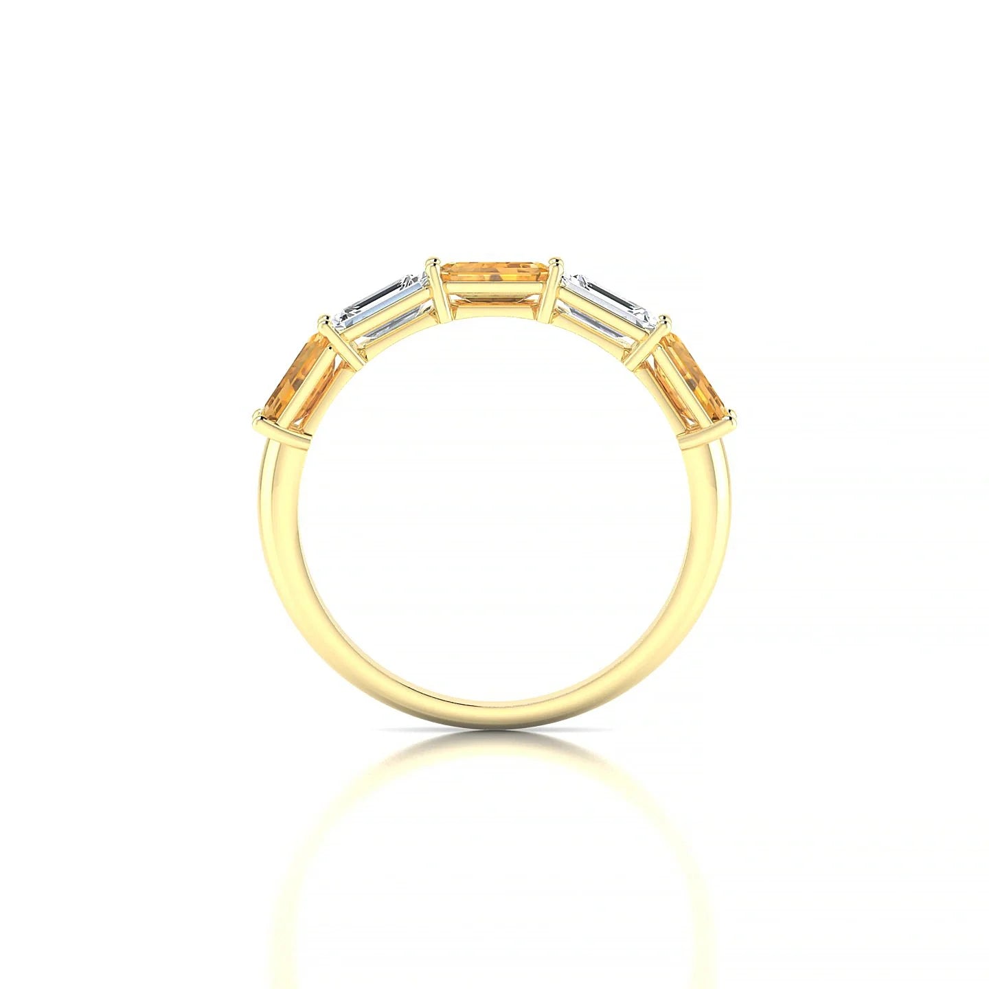 Reverence | 18k Yellow Gold 5 x 3 mm Emerald Citrine & Diamond Ring
