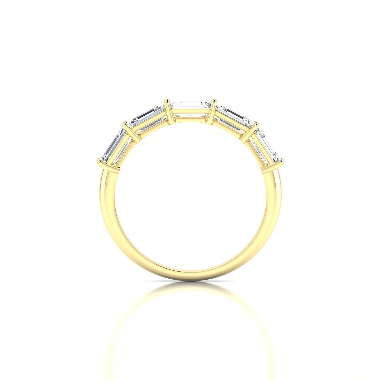 Reverence | 18k Yellow Gold 5 x 3 mm Emerald Diamond Ring