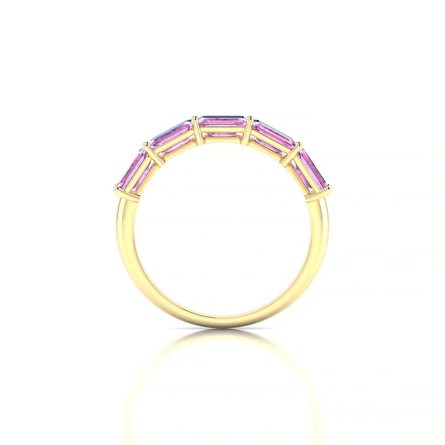 Reverence | 18k Yellow Gold 5 x 3 mm Emerald Pink Sapphire Ring