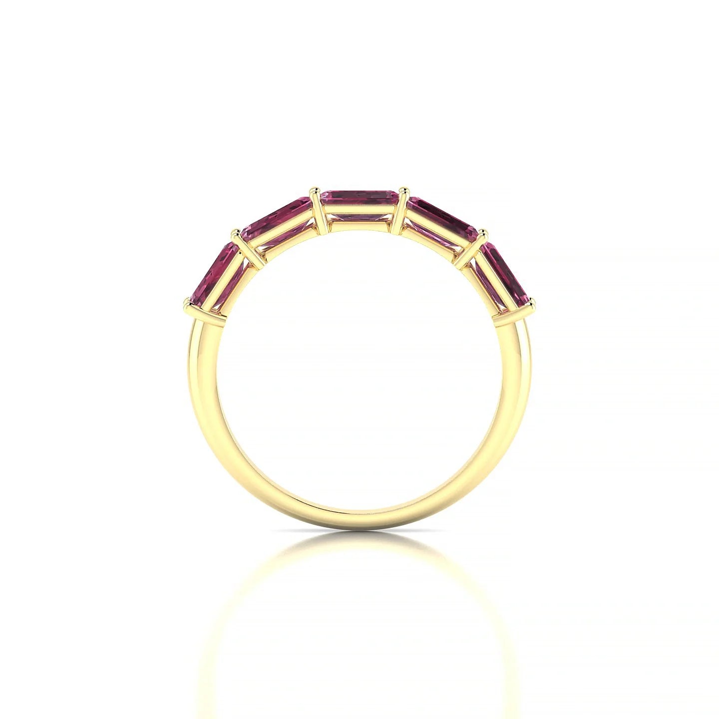 Reverence | 18k Yellow Gold 5 x 3 mm Emerald Rhodolite Ring