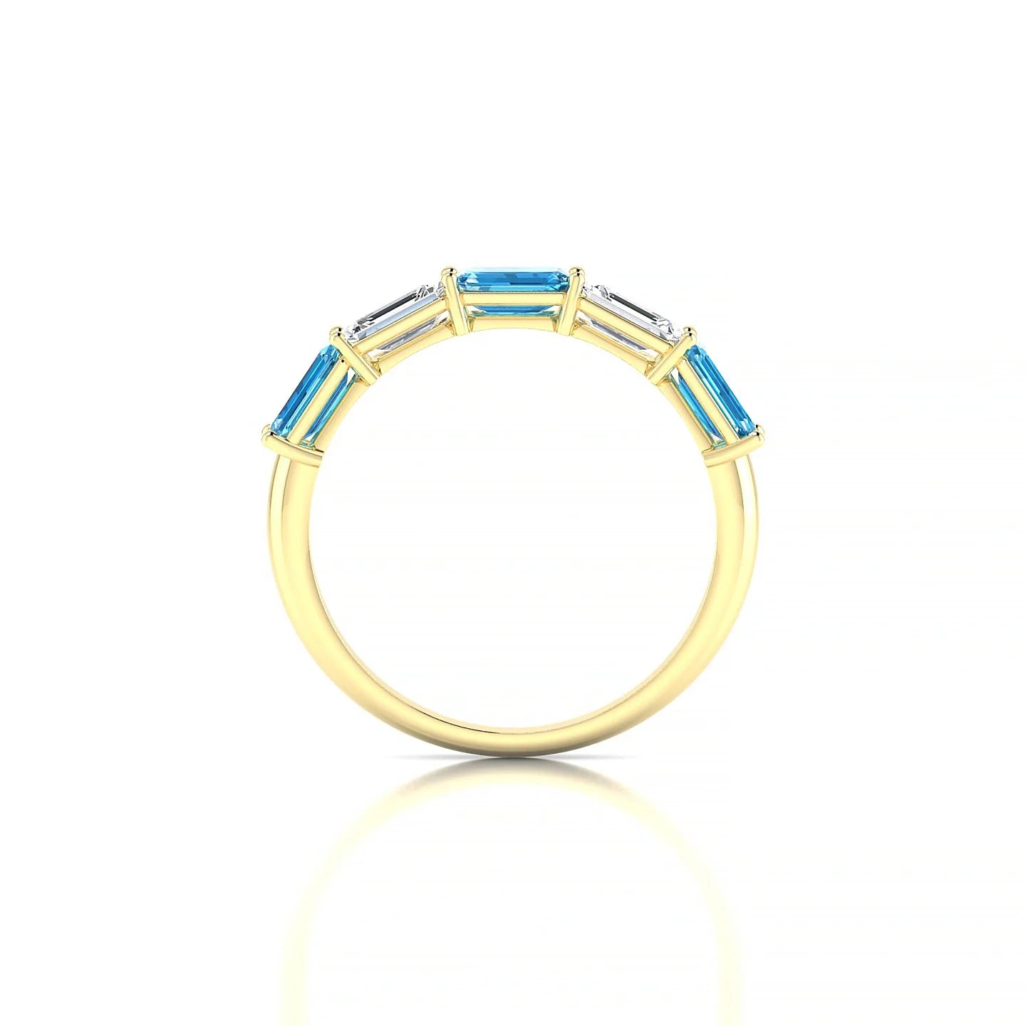 Reverence | 18k Yellow Gold 5 x 3 mm Emerald Topaz & Diamond Ring
