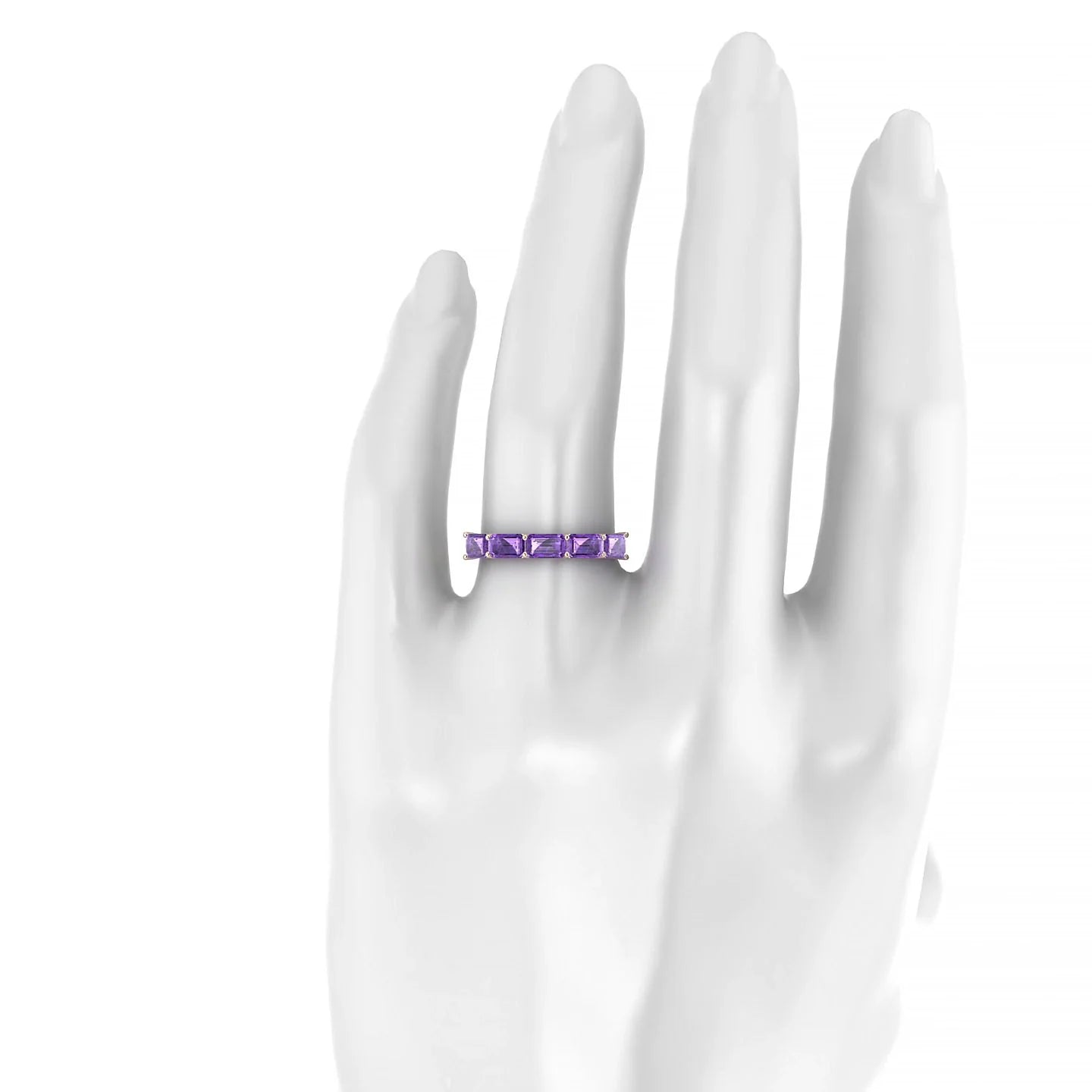 Reverence | 18k Rose Gold 5 x 3 mm Emerald Amethyst Ring